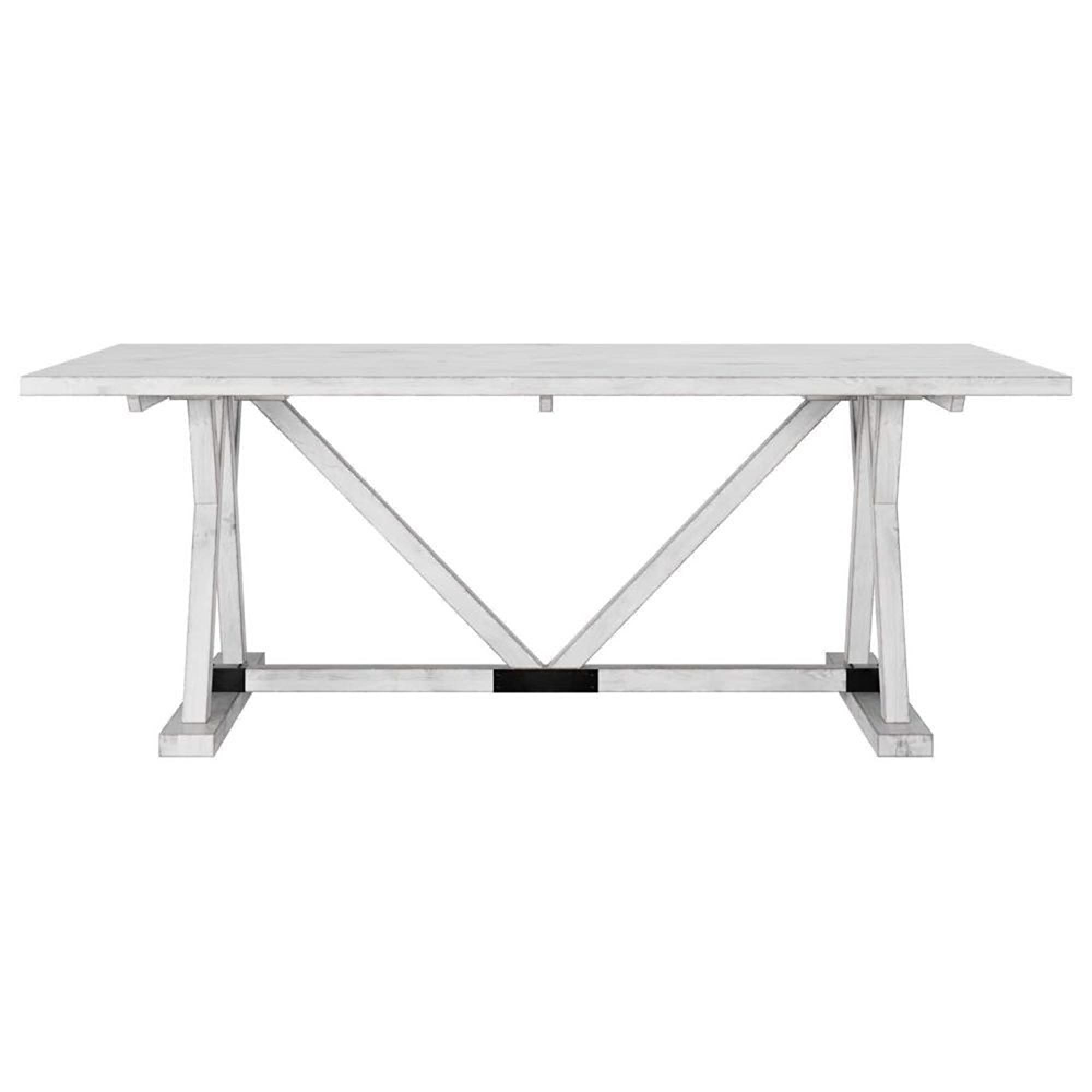 Clearance - Farmhouse Dining Table - 8 Seater - 203cm - White Mango Wood - Brand New Item