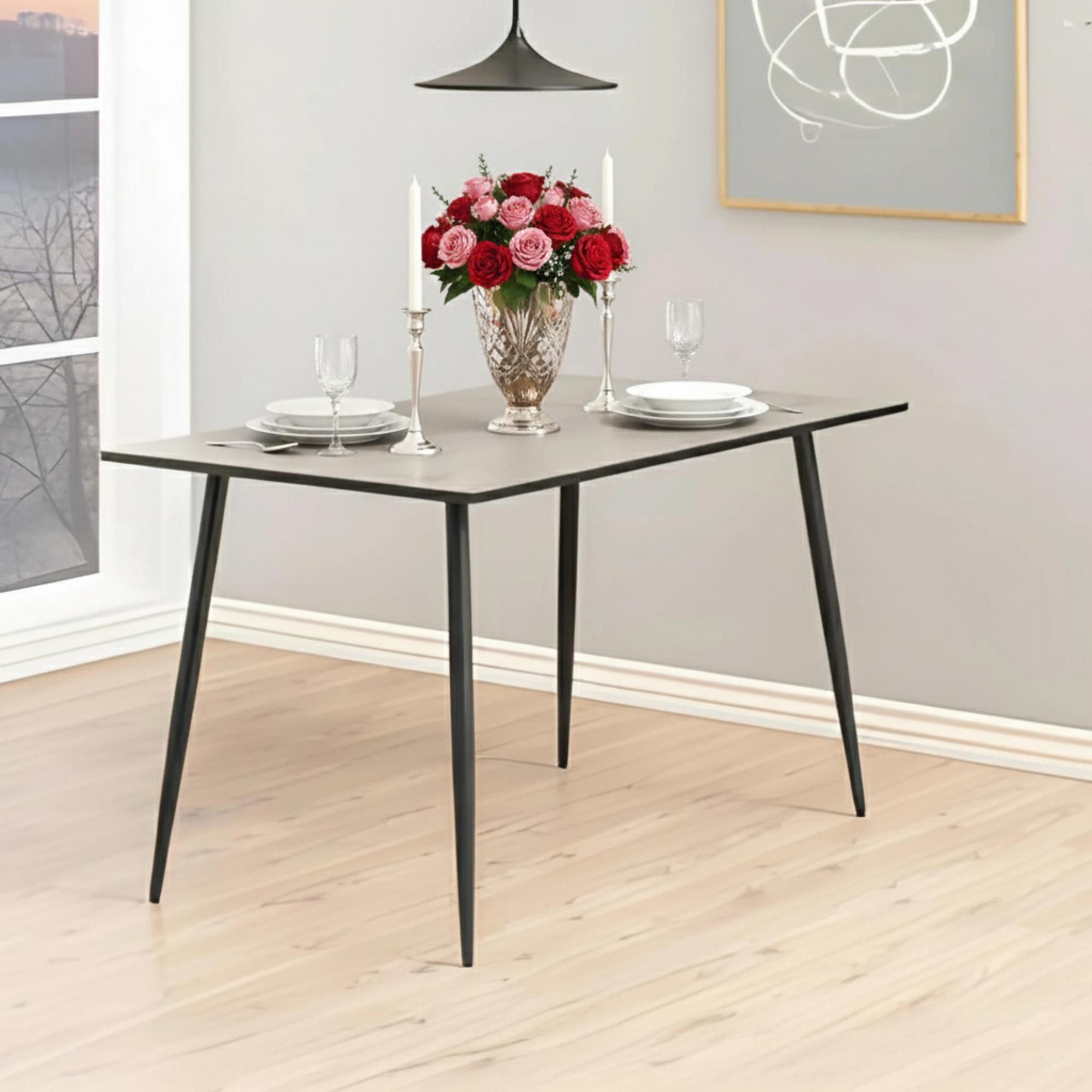 Wilma Dining Table - 4 Seater - 120cm - White Oak and Black