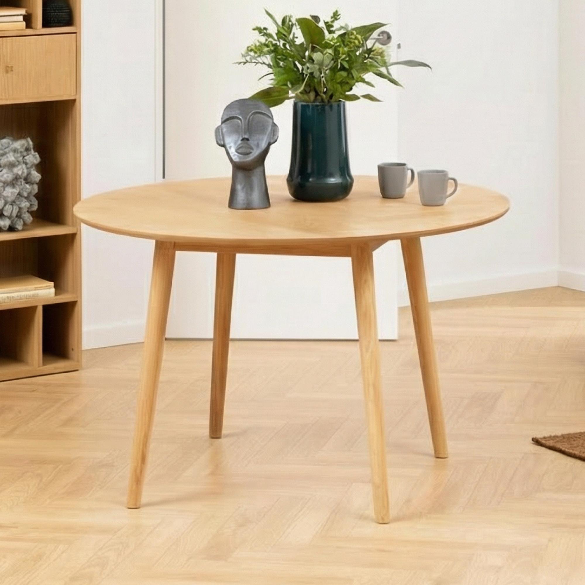 Nagano Round Dining Table - 4 Seater - 120cm - Herringbone Oak Pattern