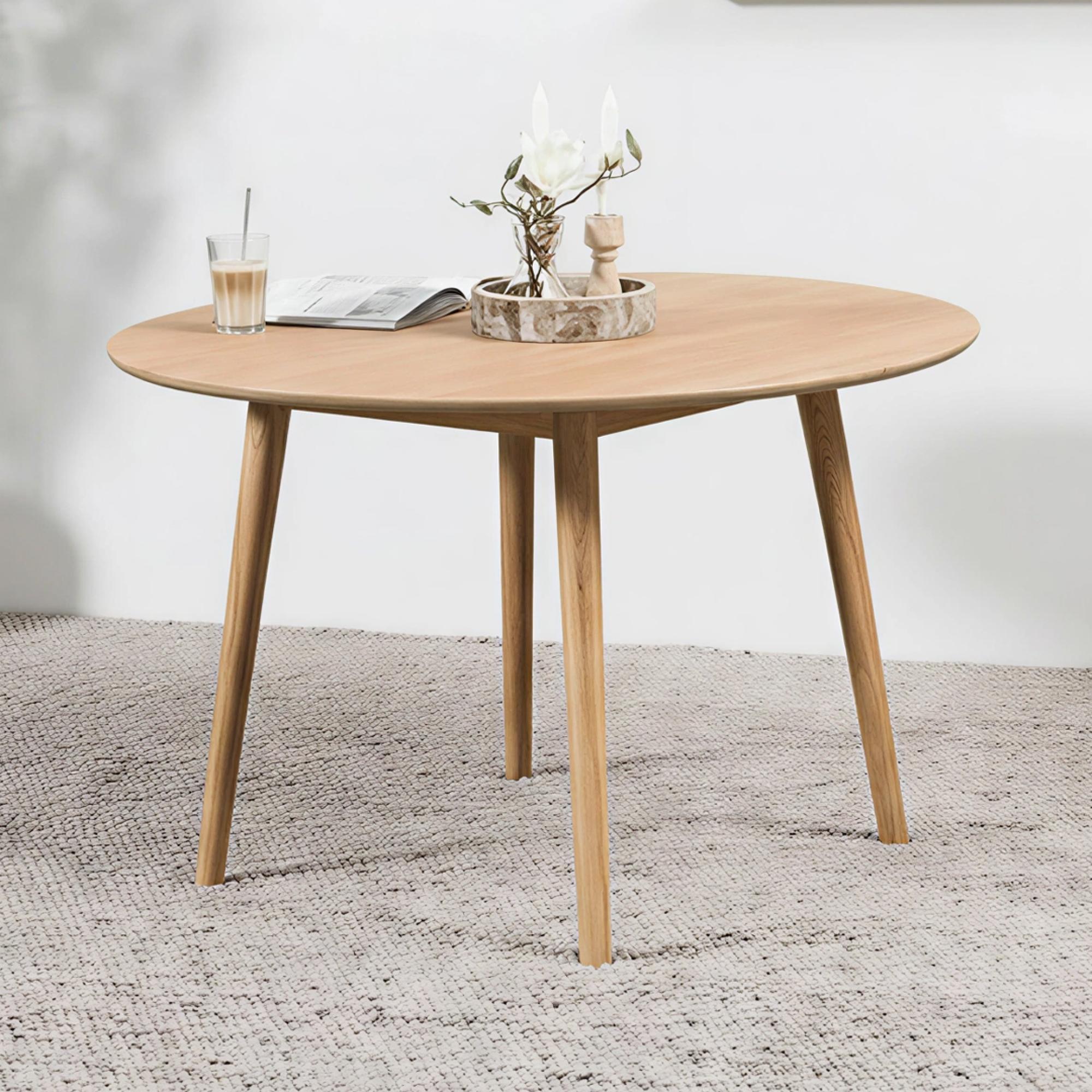 Nagano Round Dining Table - 4 Seater - 120cm - Oak