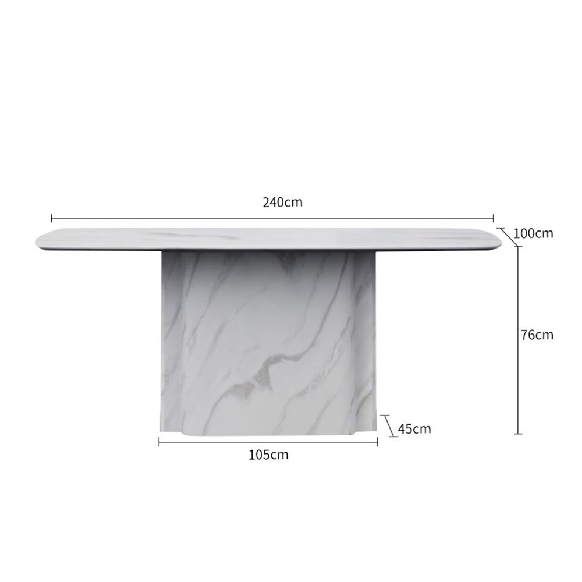 Antonio Dining Table - White Marble - Sizes Available