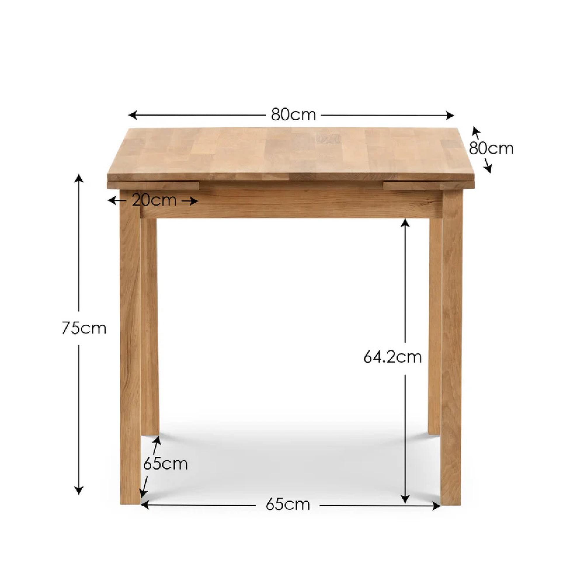 Coxmoor Extending Dining Table - 80cm-120cm - 2-4 Seater - Oak
