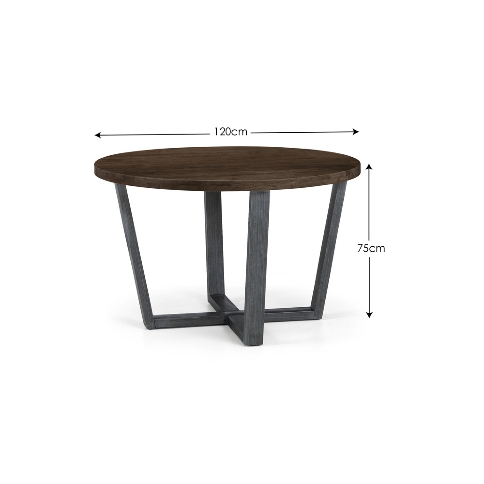 Brooklyn Dining Table - 4 Seater - 120cm - Round - Dark Oak