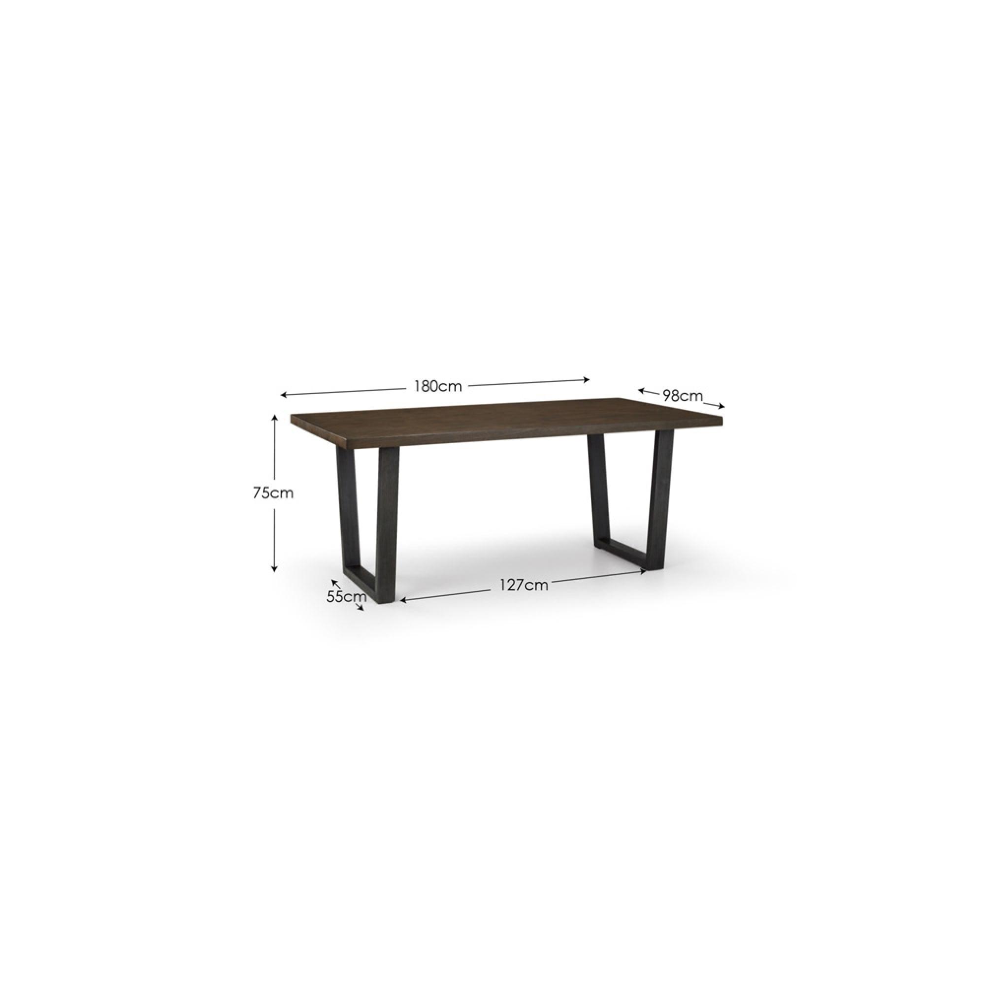 Brooklyn Dining Table - 6 Seater - 180cm - Dark Oak