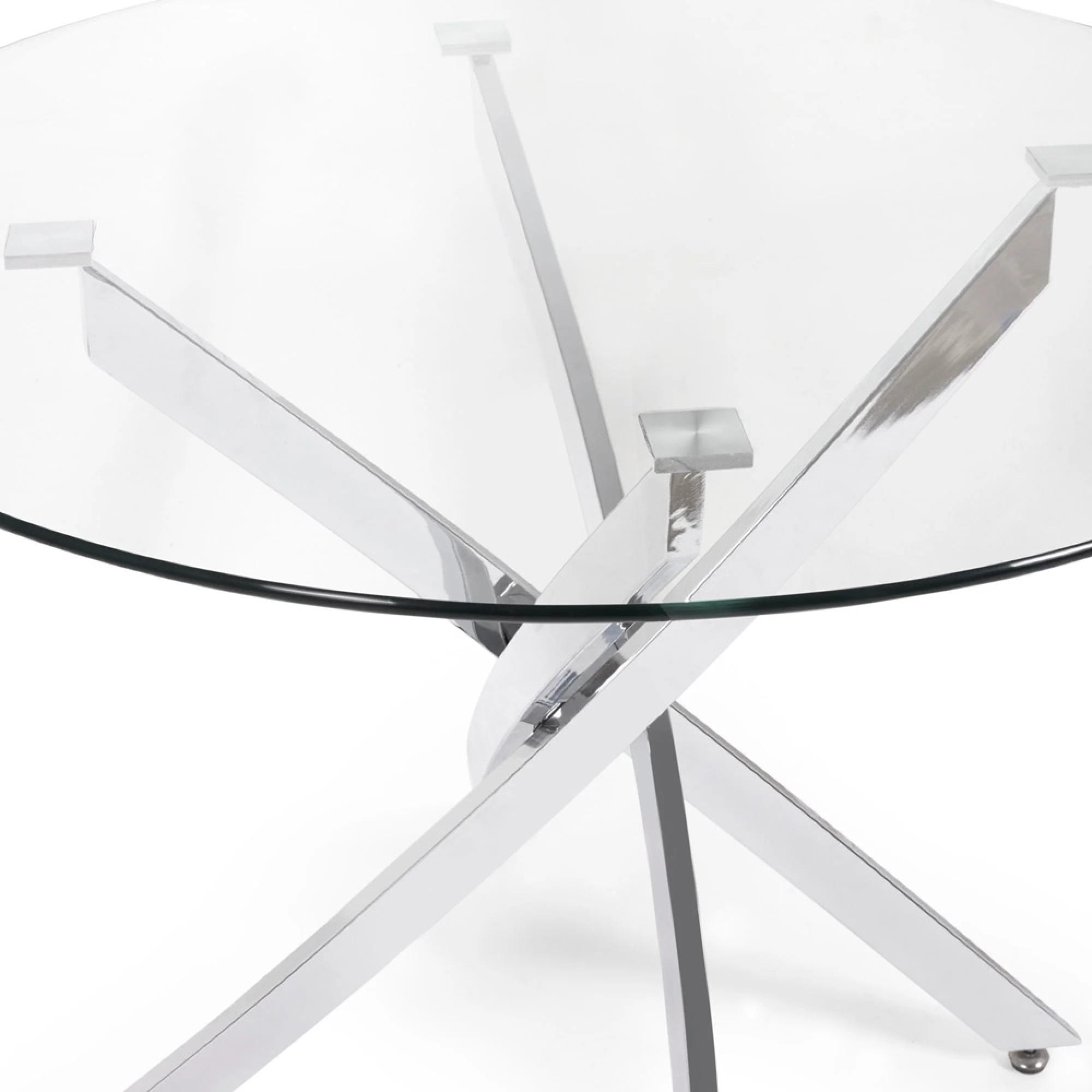 Anderson Dining Table - 2 Seater - 100cm - Round - Glass - Chrome Legs