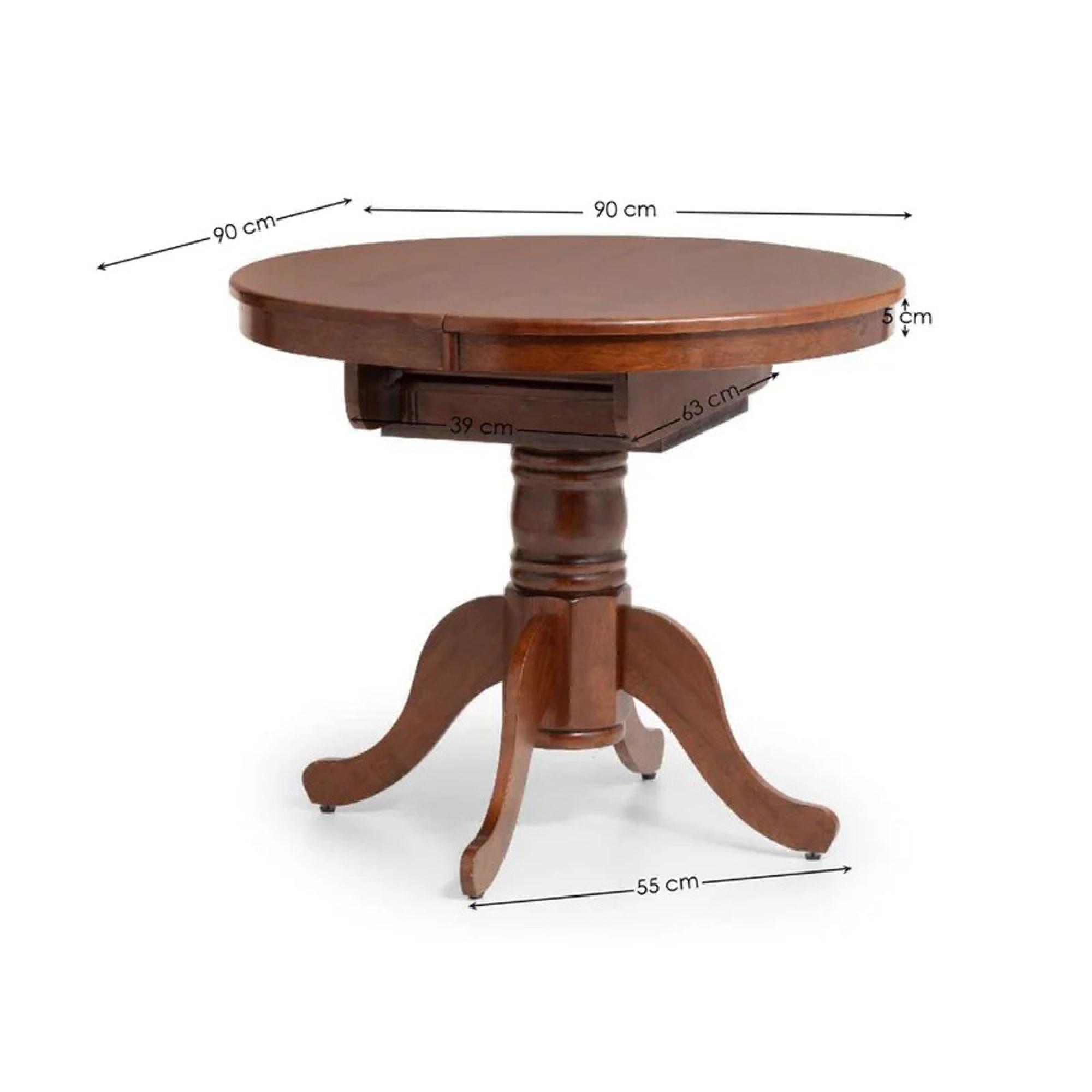 Canterbury Round Extending Dining Table - 2-4 Seater - 90cm-120cm - Mahogany