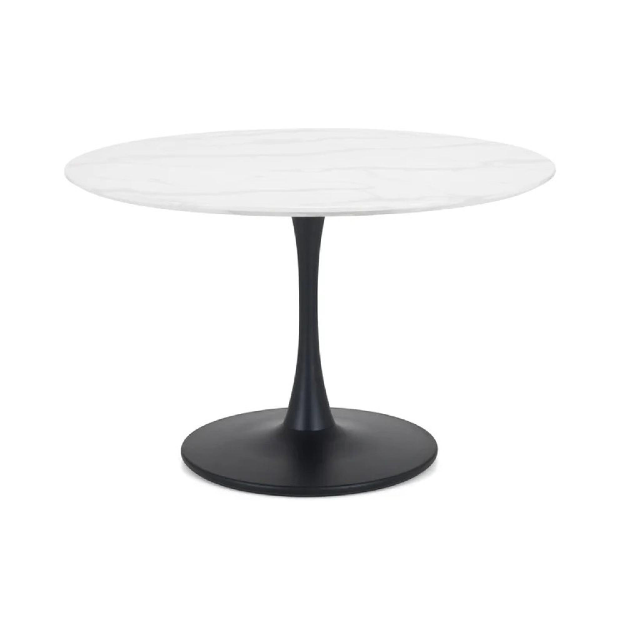Holland Dining Table - 4 Seater - 120cm - Round - White Marble
