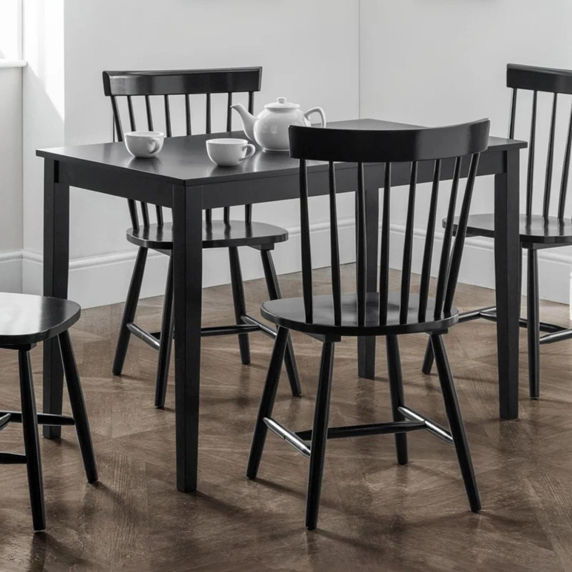 Hudson Dining Table - 4 Seater - 114cm - Black
