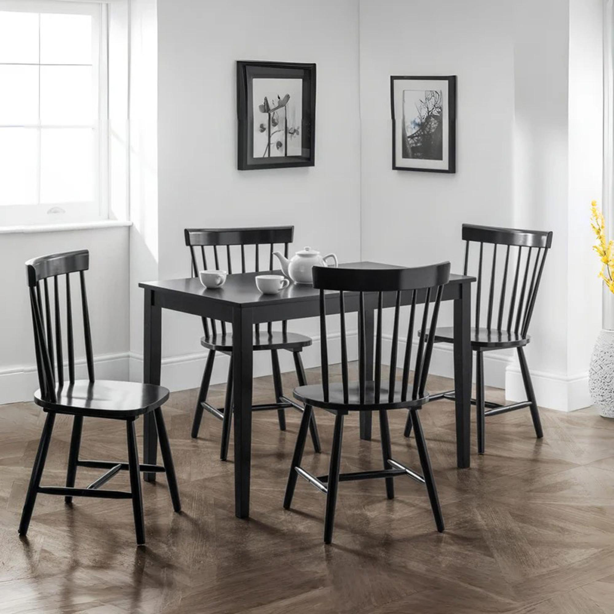 Hudson Dining Table - 4 Seater - 114cm - Black