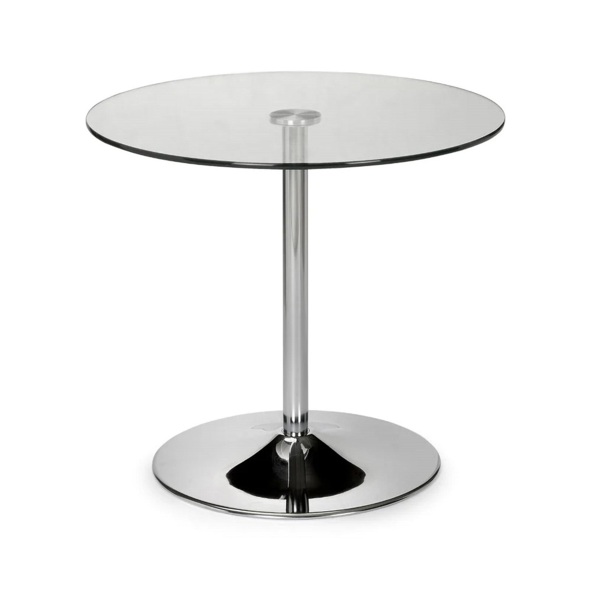 Kudos Dining Table - 2 Seater - 80cm - Round - Glass and Chrome