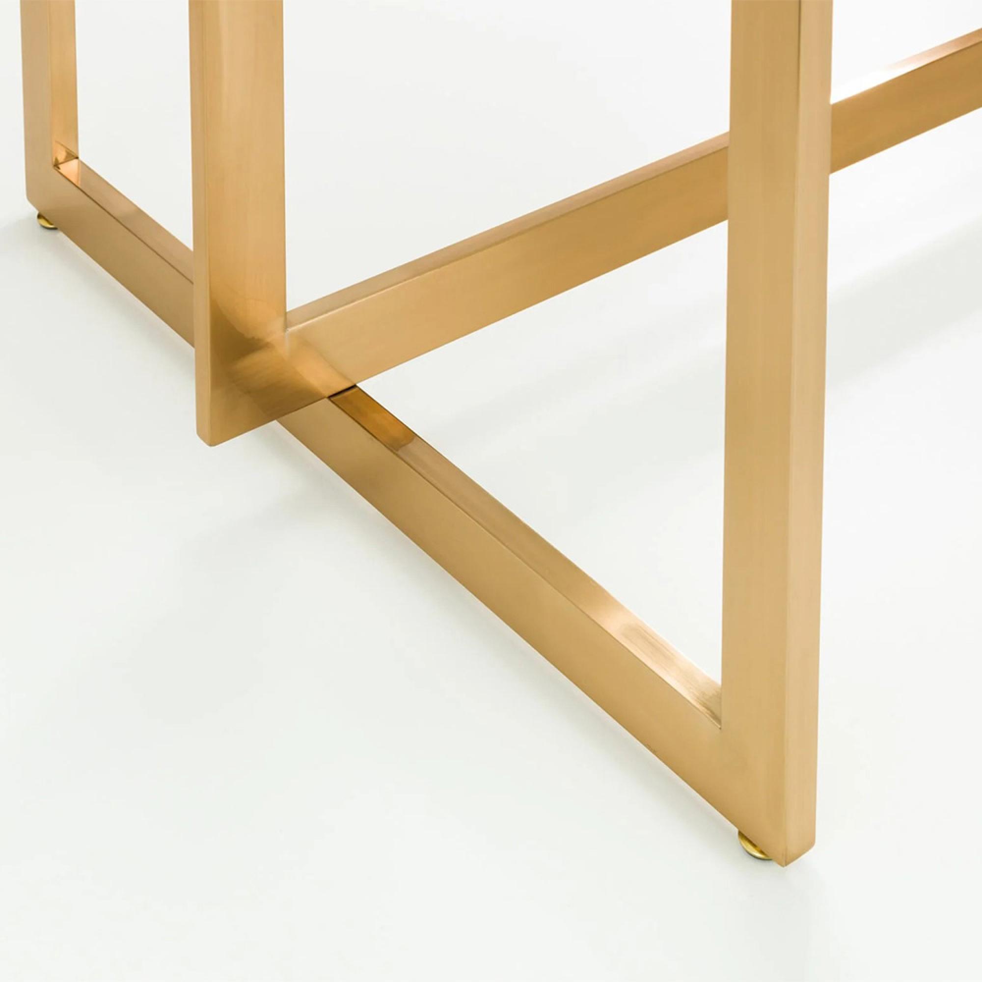 Minori Dining Table - 8 Seater - 200cm - Clear Glass and Gold