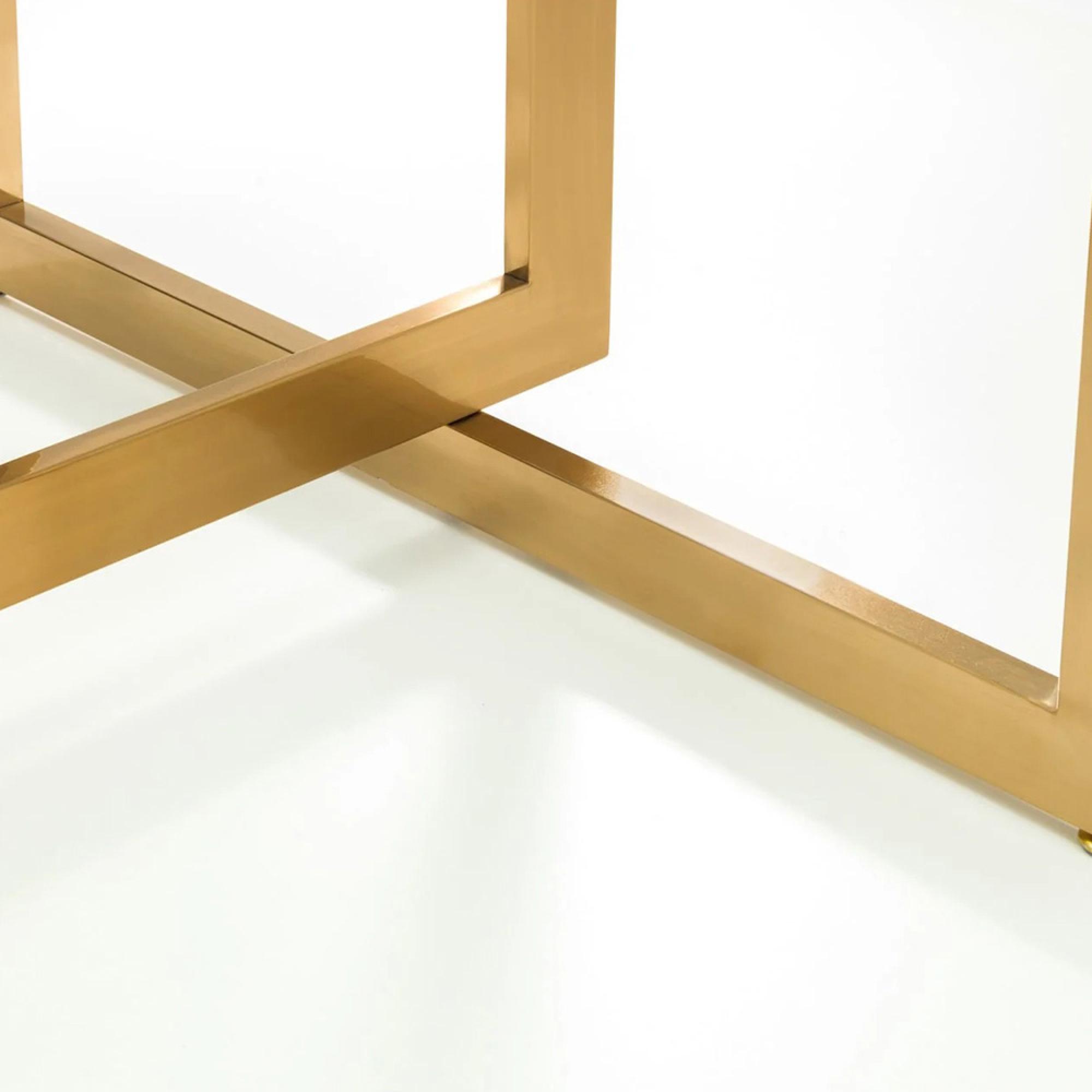 Minori Dining Table - 8 Seater - 200cm - Clear Glass and Gold