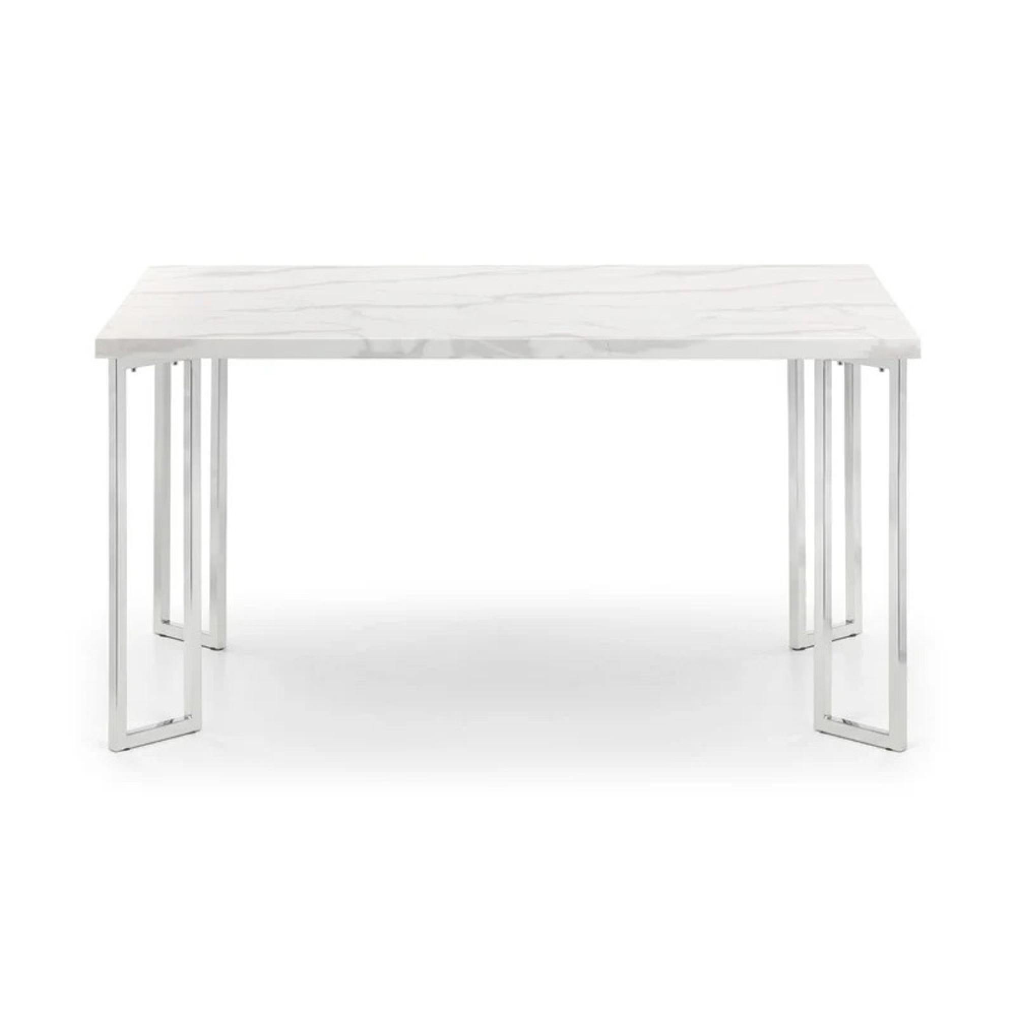 Positano Dining Table - 6 Seater - 150cm - White Marble Effect