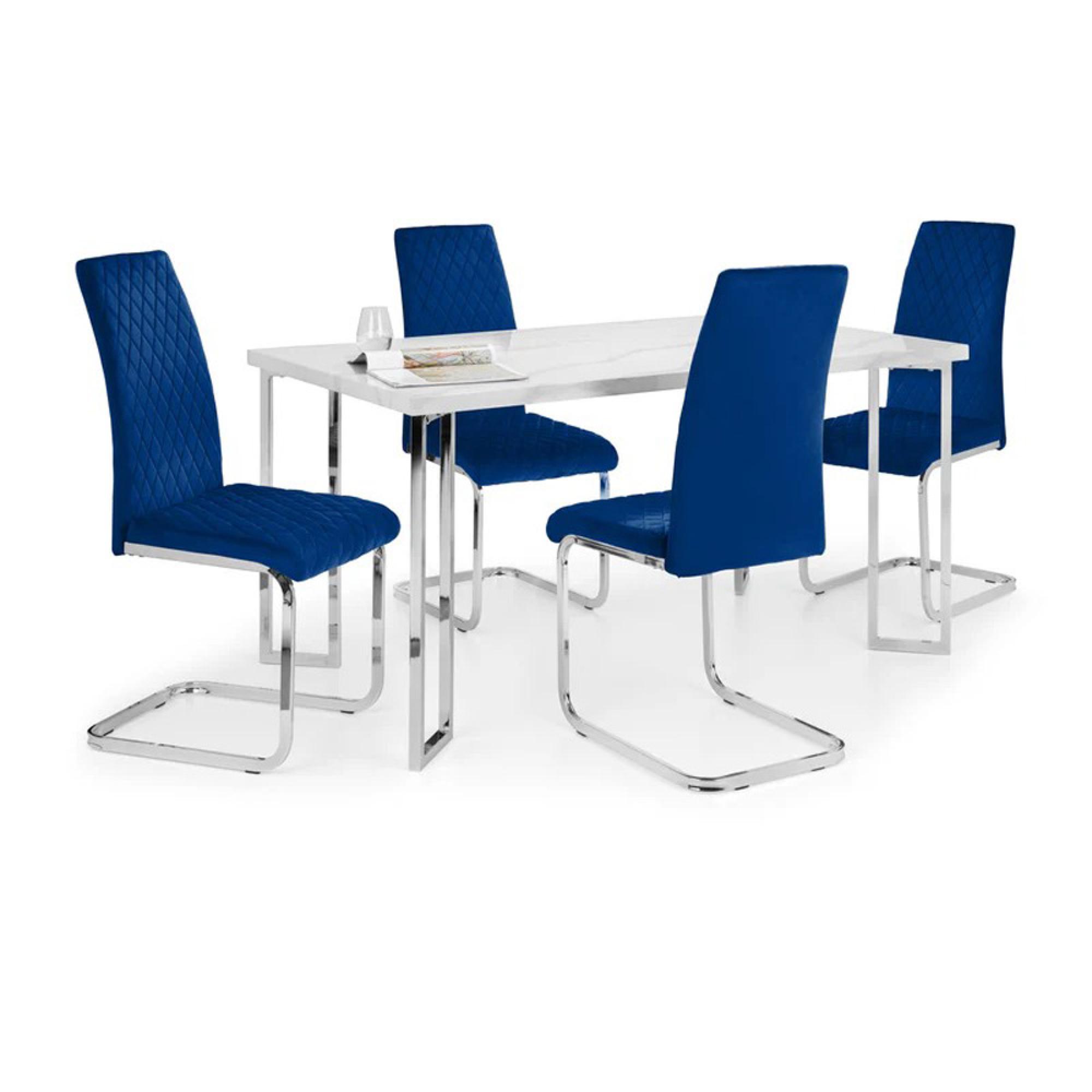 Positano Dining Table - 6 Seater - 150cm - White Marble Effect