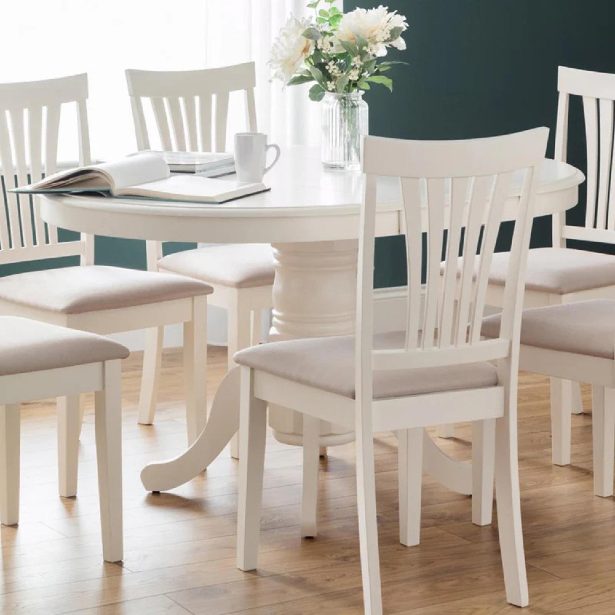 Stamford Extending Dining Table - 2-4 Seater - 100cm-138cm - Oval - Ivory