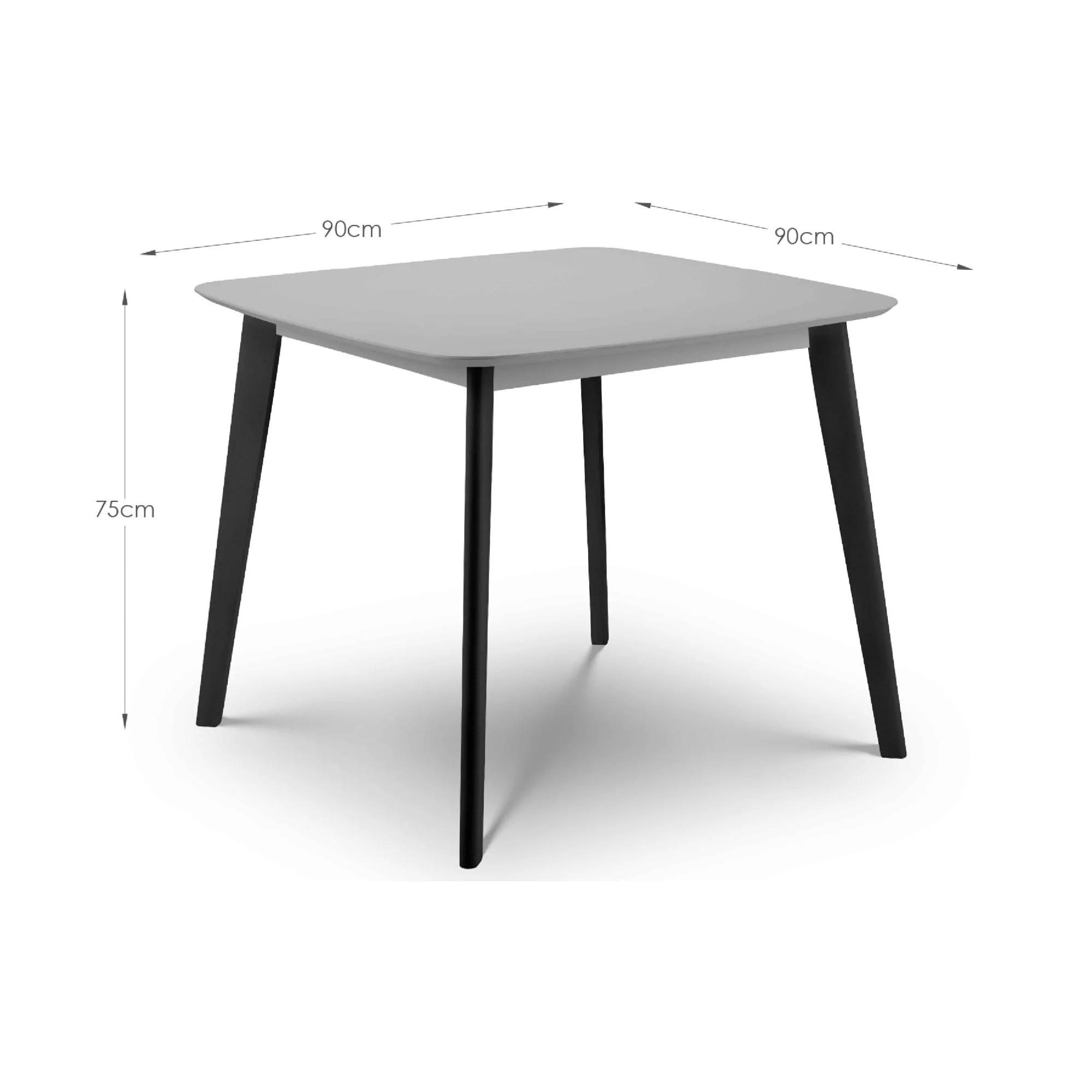 Casa Dining Table - 90cm - 2 Seater - Square - Grey