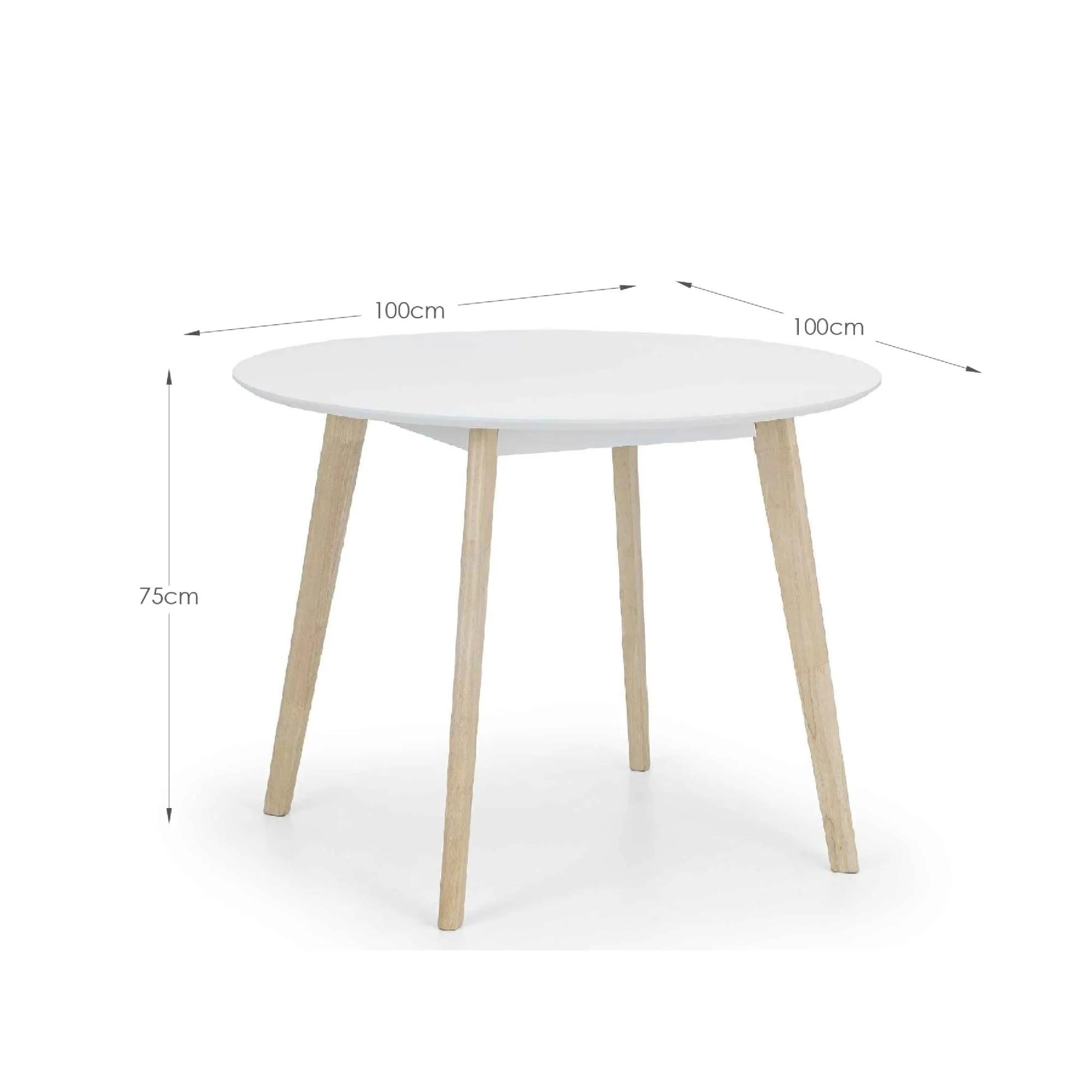 Casa Dining Table - 100cm - 2 Seater - Round - White