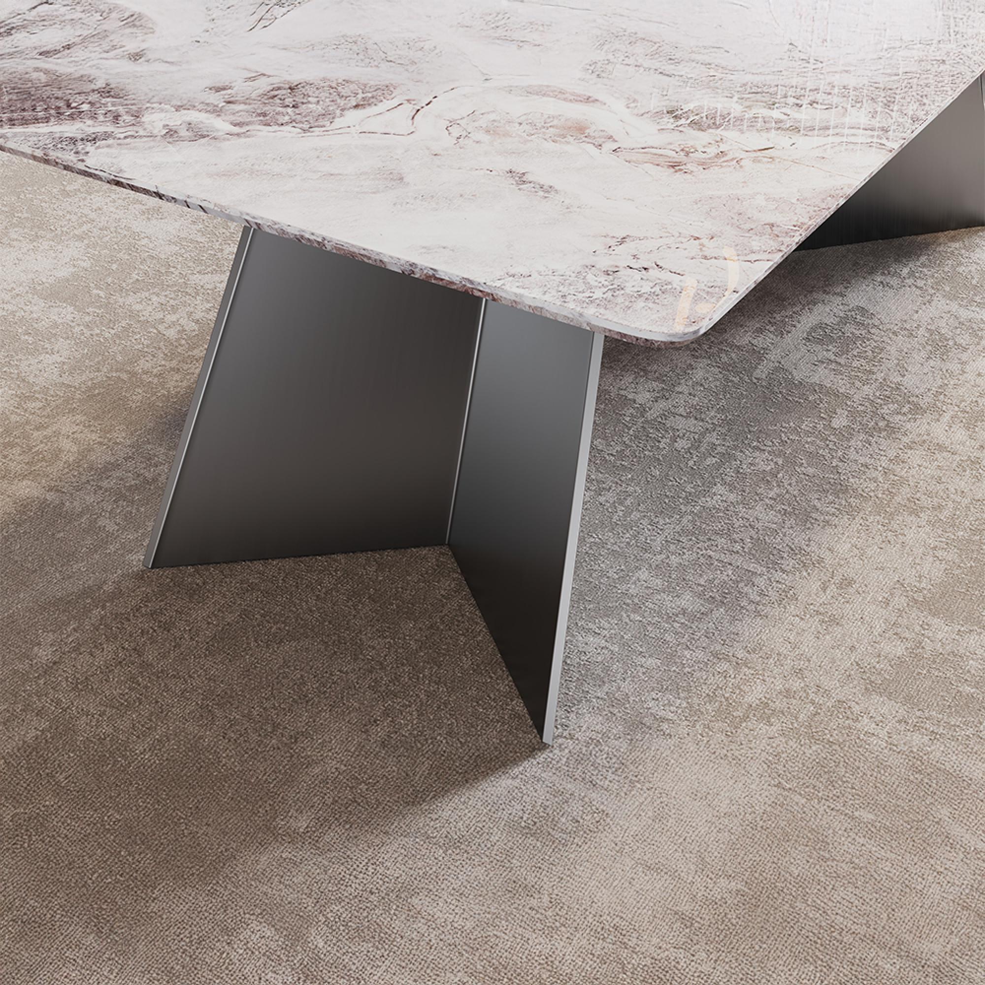 Taurus Dining Table - Beige Marble - Dark Grey Base - Sizes Available