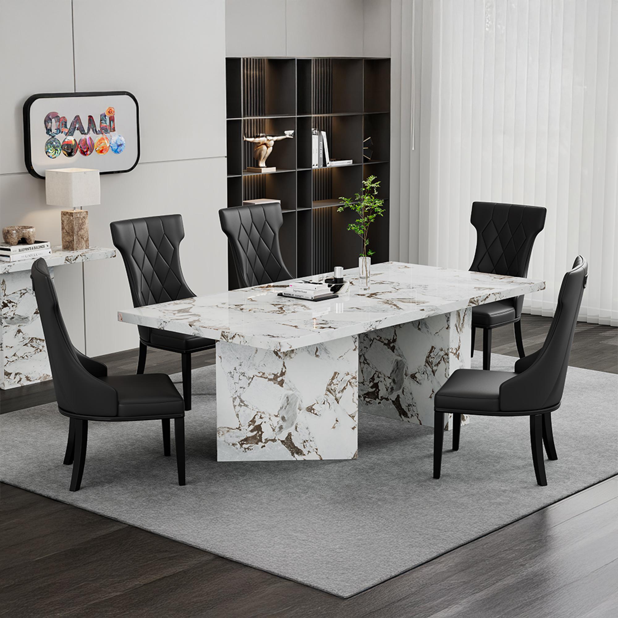 Viola Dining Table - 8 Seater - 200cm - White Marble