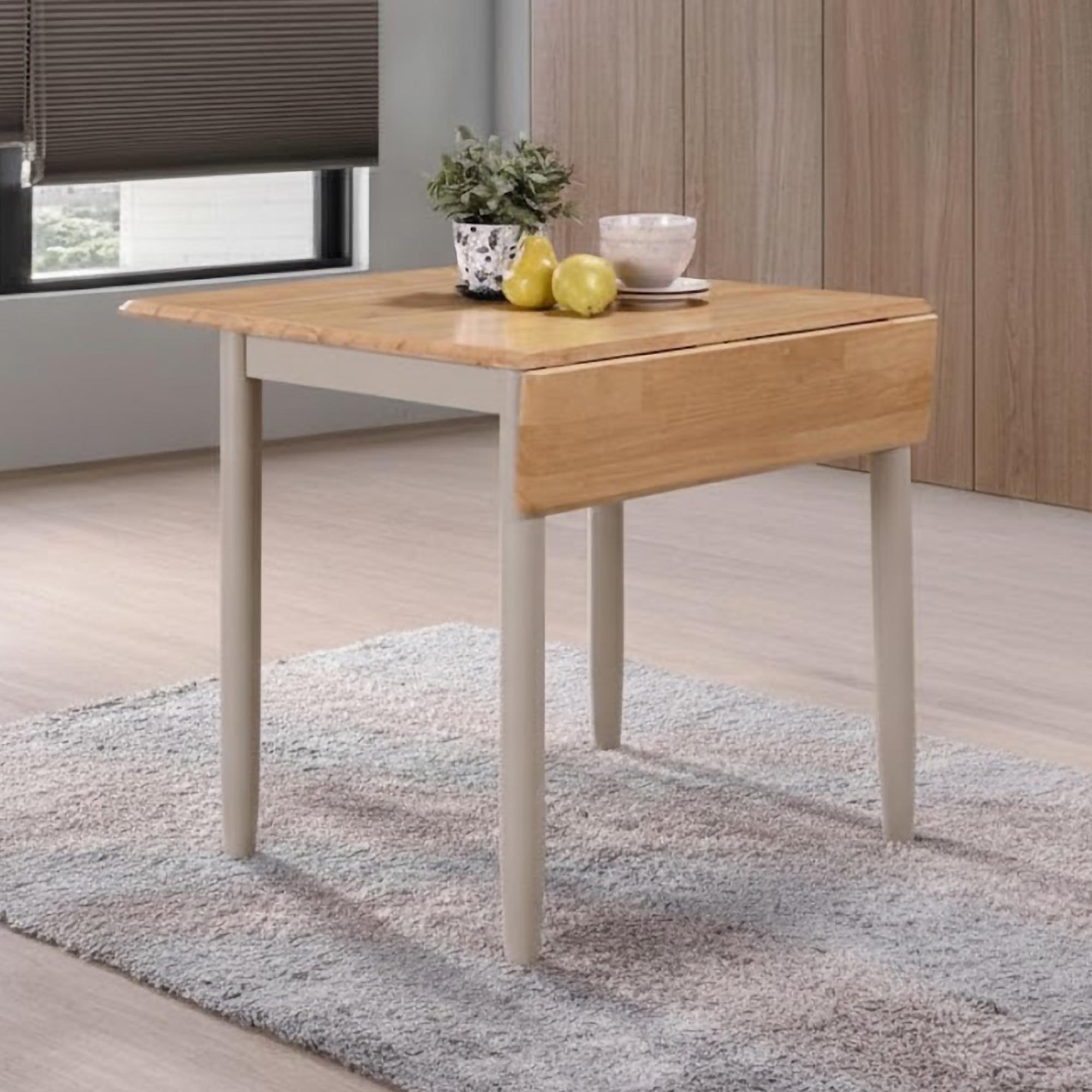 Altona Drop Leaf Dining Table - 2 Seater - 61cm-97cm - Oak and Grey