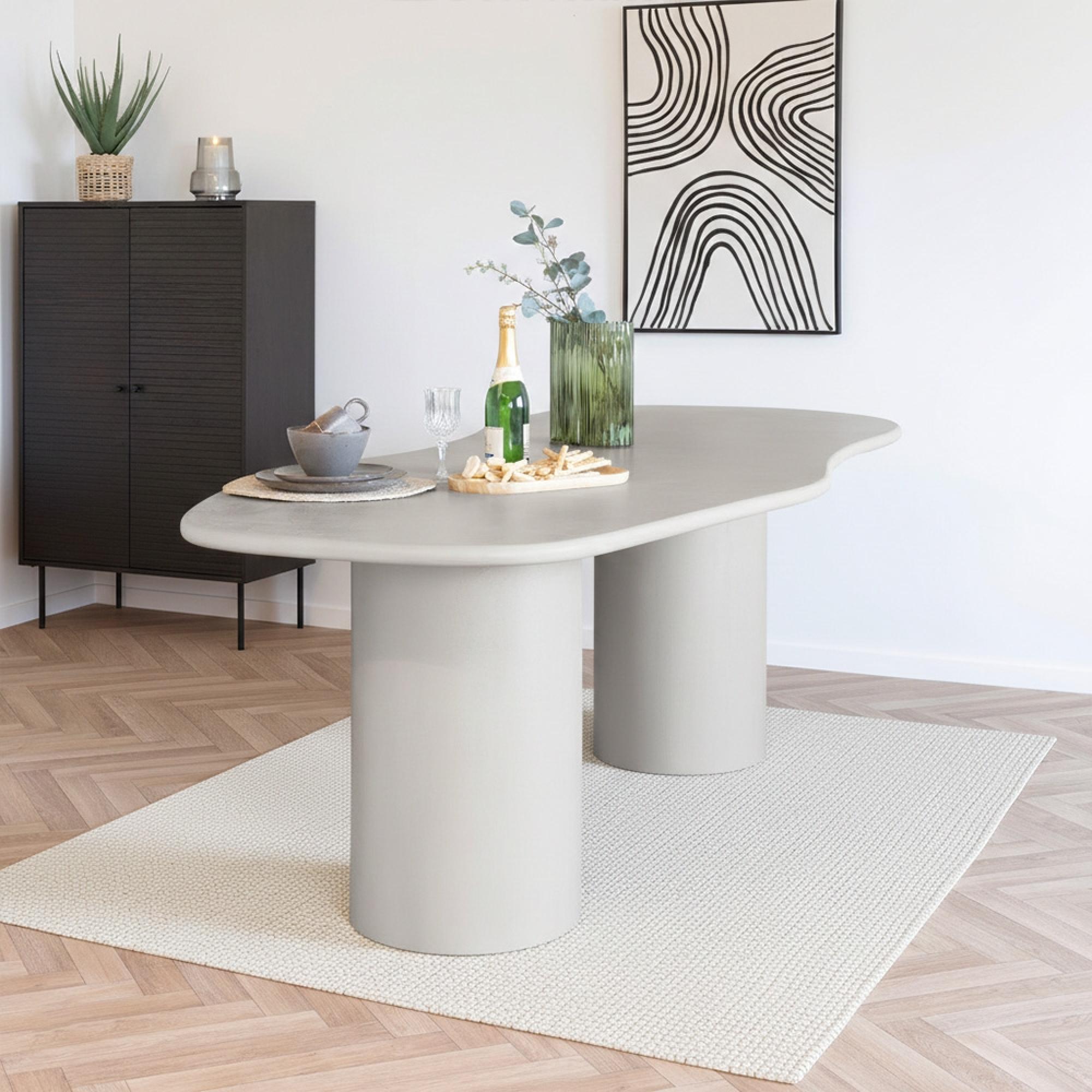 Maranola Dining Table - Double Pedestal - 8 Seater - 200cm - Concrete