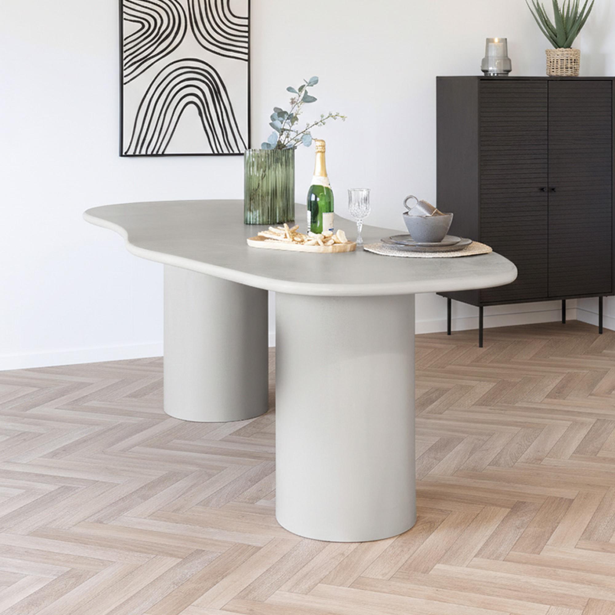 Maranola Dining Table - Double Pedestal - 8 Seater - 240cm - Concrete