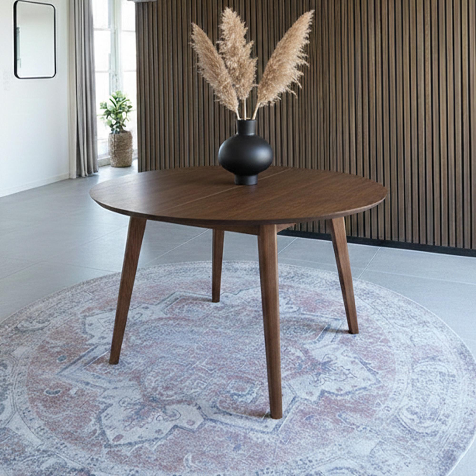 Metz Dining Table - Round - Butterfly Extending - 4-6 Seater - 118cm-158cm - Smoked Oak