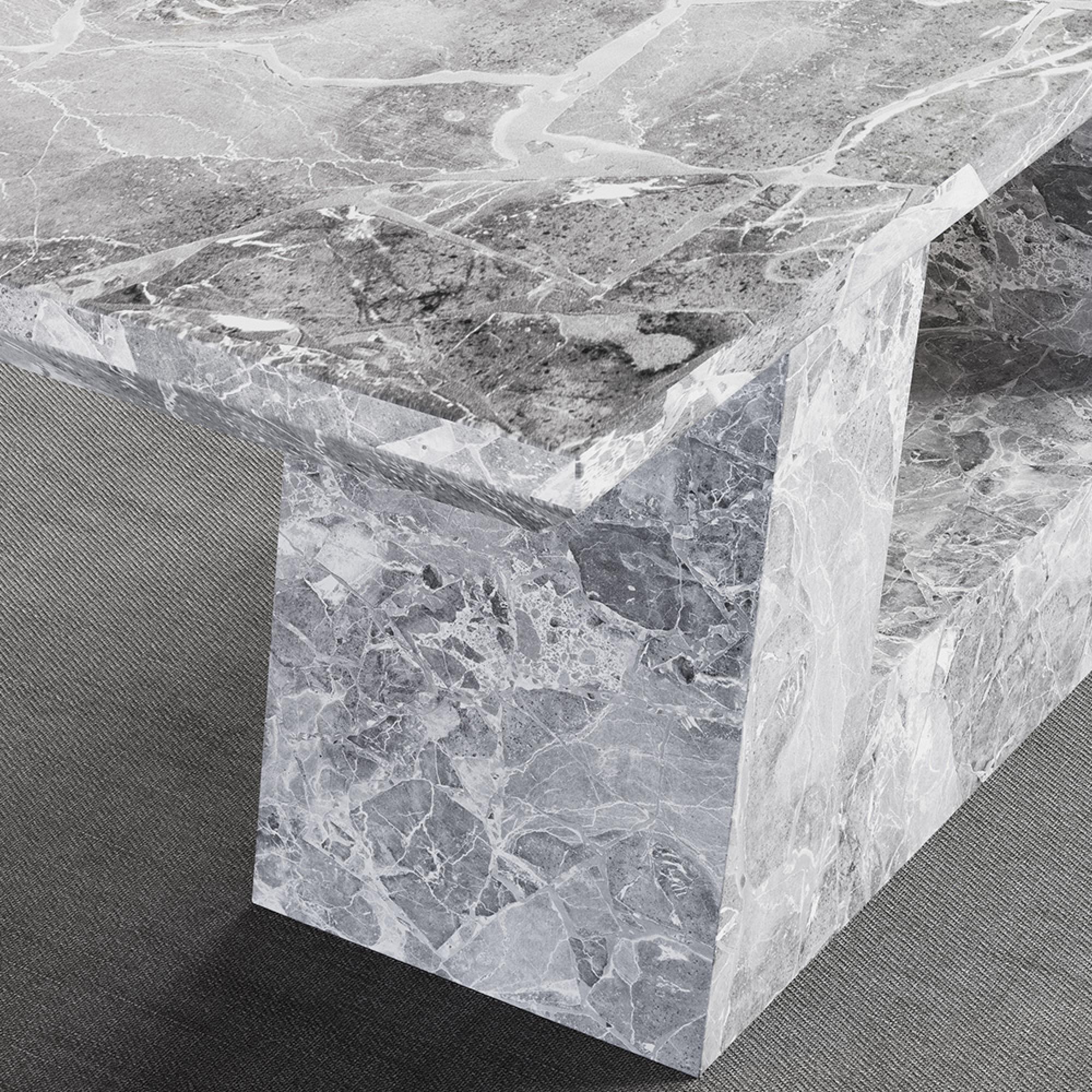 Milan Dining Table - Grey Marble - Sizes Available