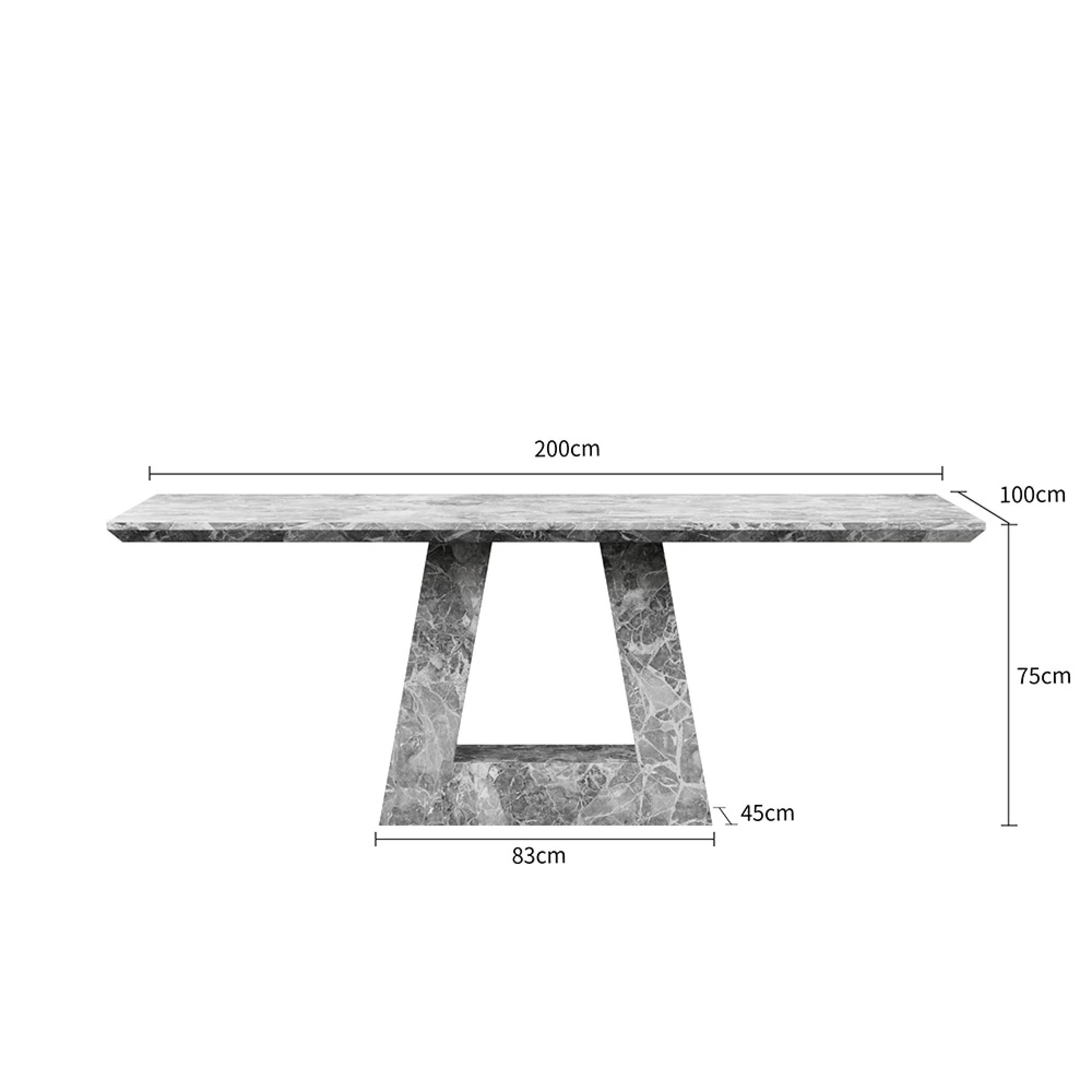 Milan Dining Table - Grey Marble - Sizes Available