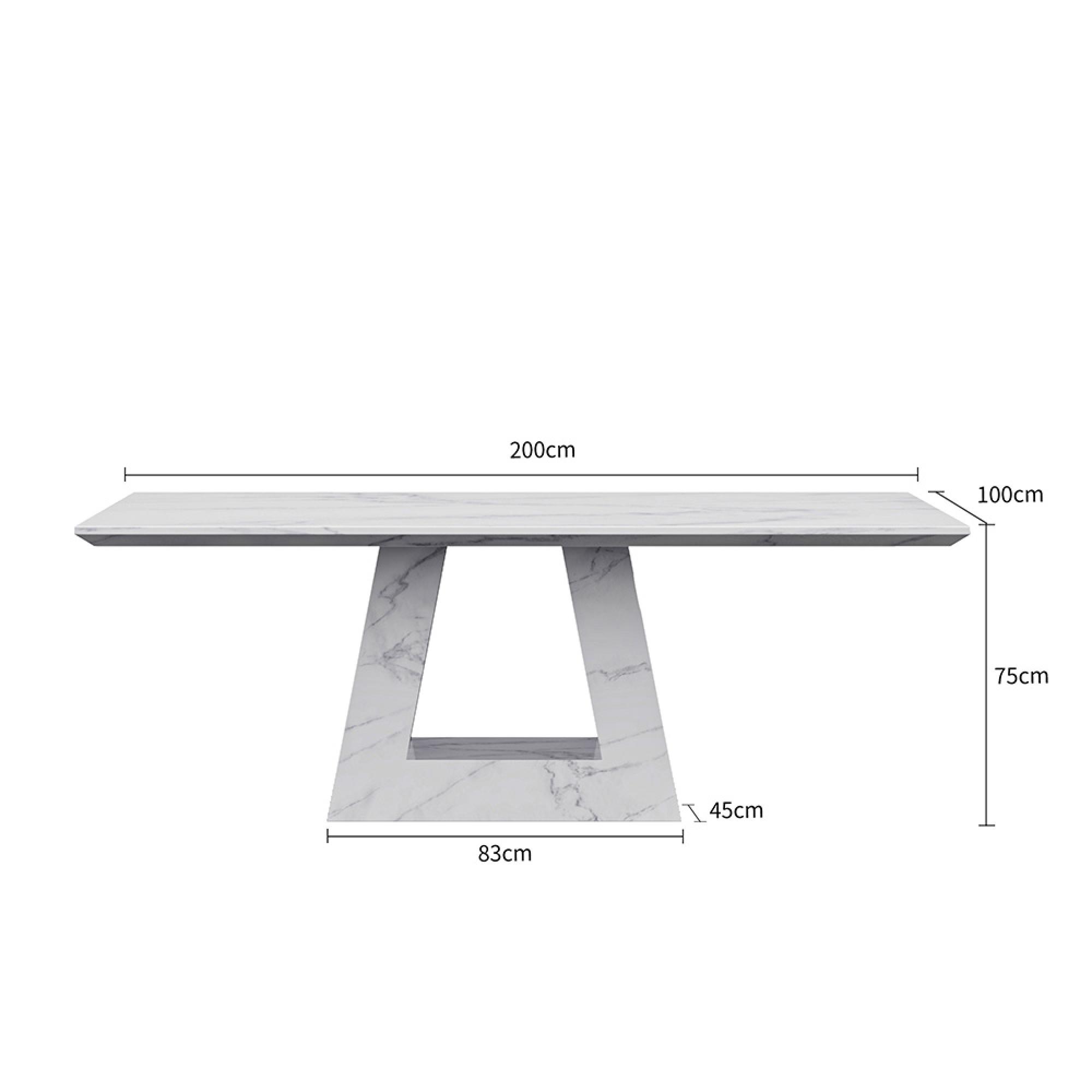 Milan Dining Table - White Marble - Sizes Available
