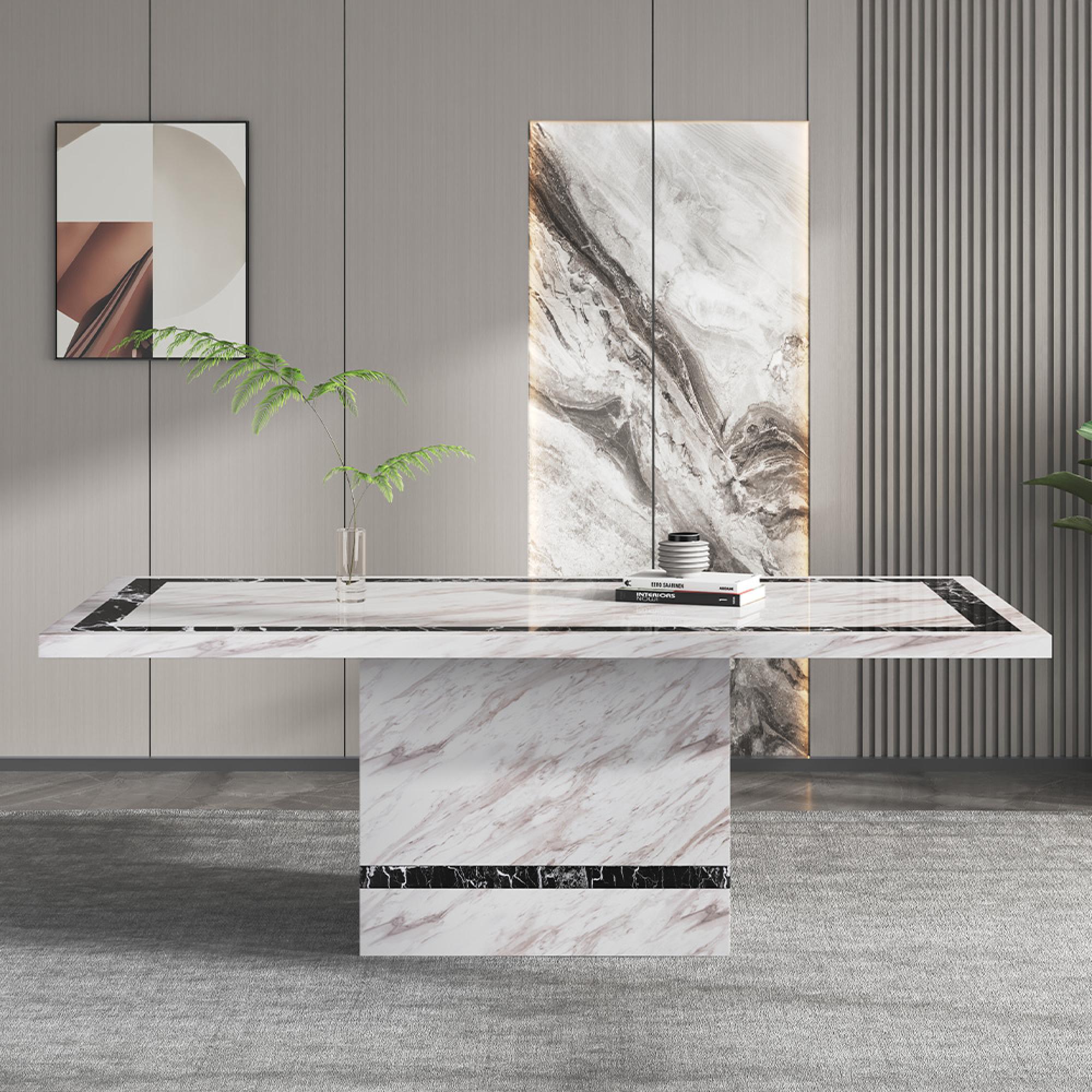 Rome Dining Table - Beige Marble - Sizes Available