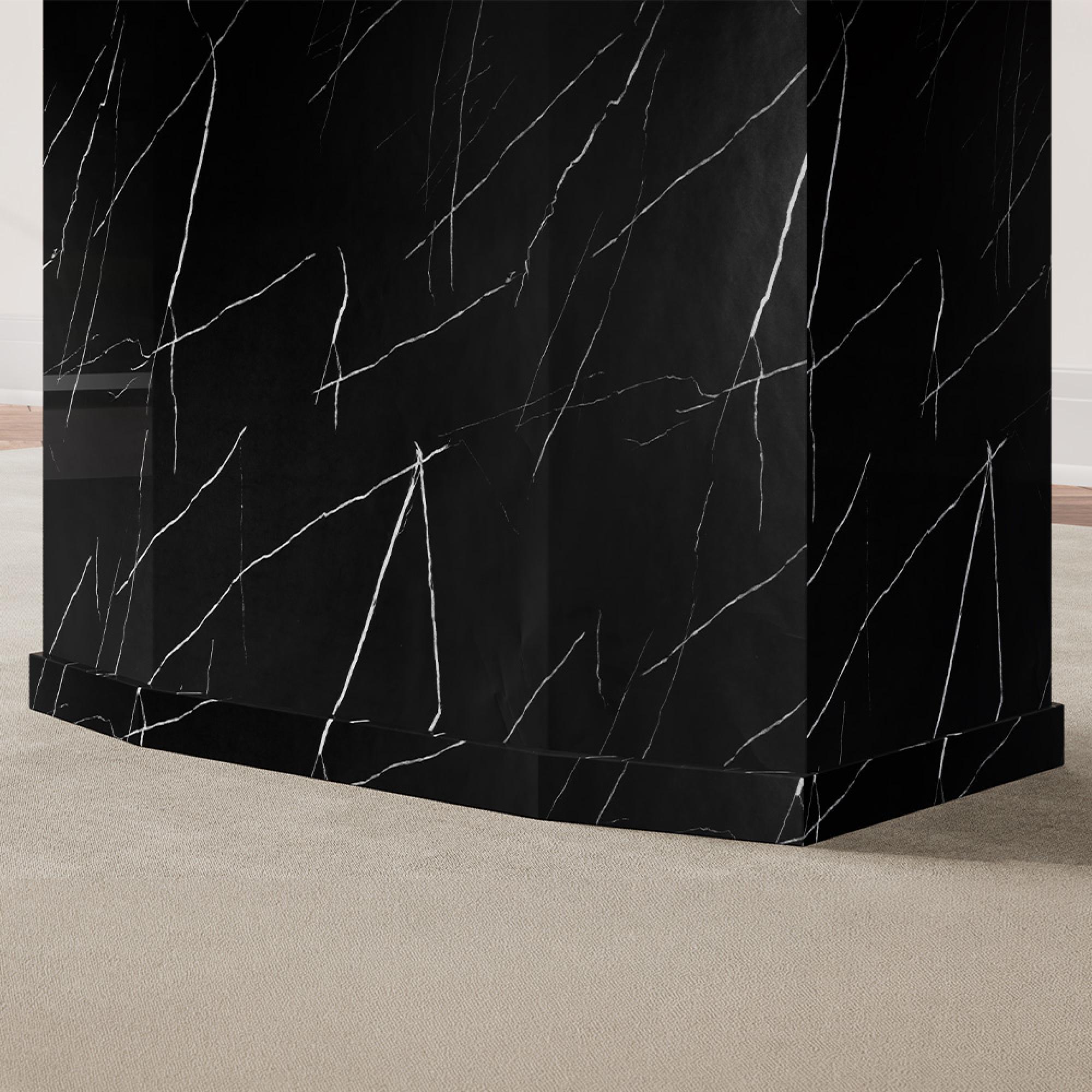Naples Dining Table - Black Marble - Sizes Available