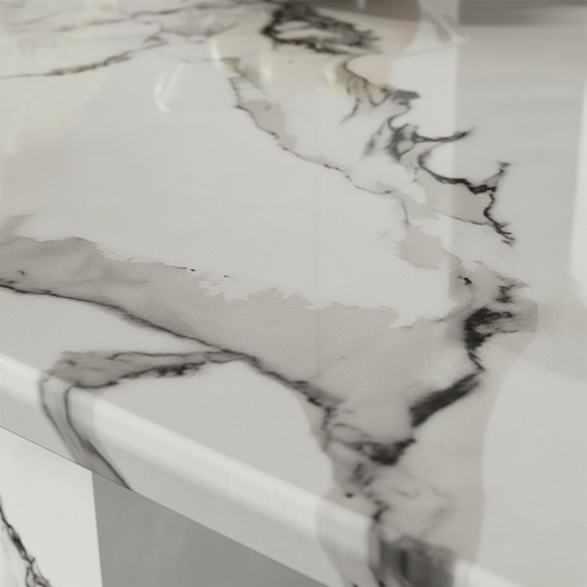 Naples Dining Table - White Marble - Sizes Available