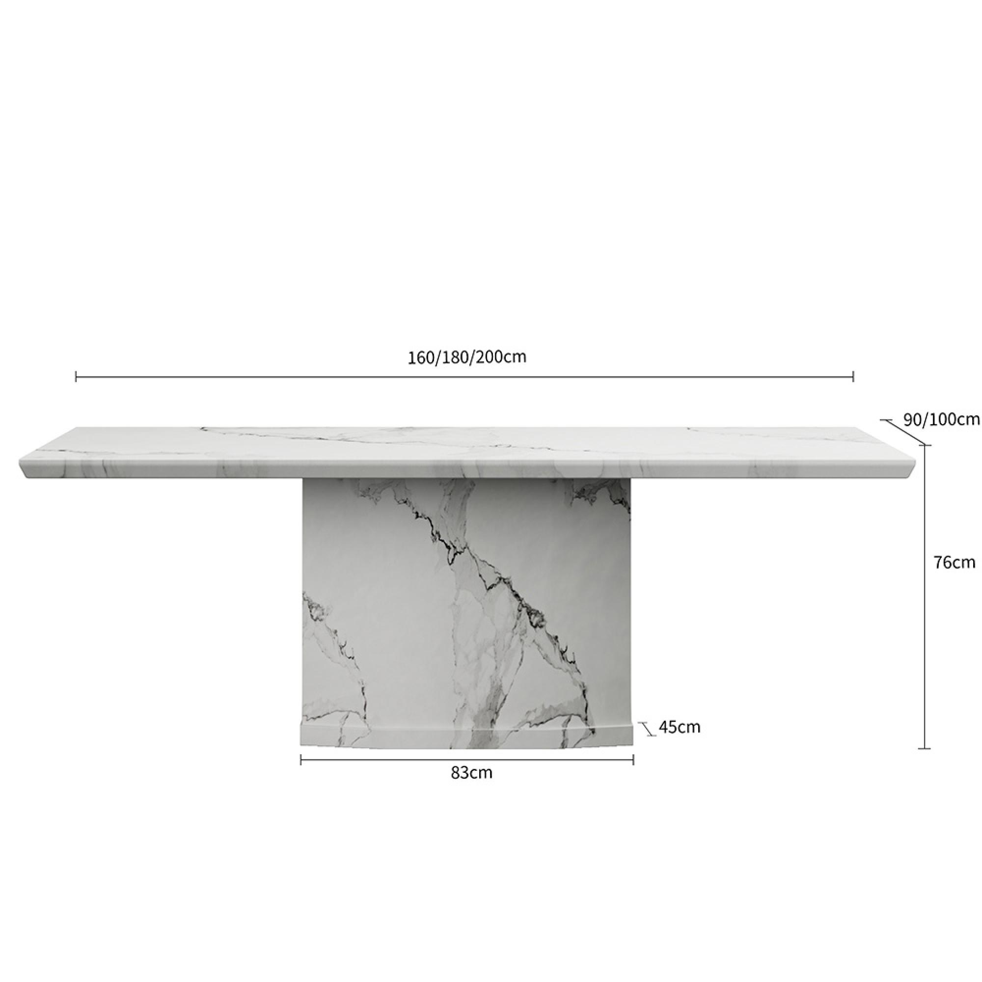 Naples Dining Table - White Marble - Sizes Available