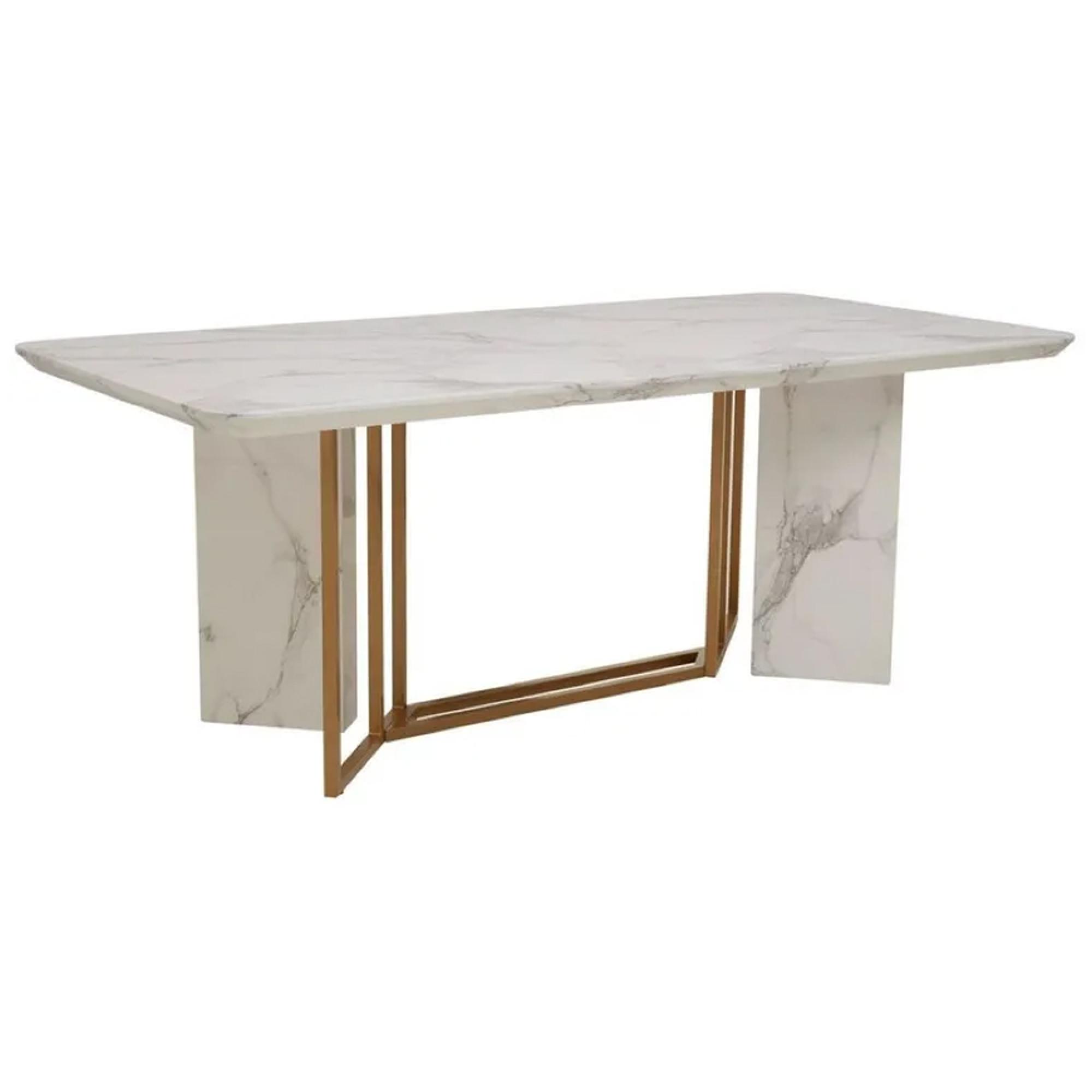 Clearance - Vieste Dining Table - 8 Seater - 200cm - White Marble - FSS16605