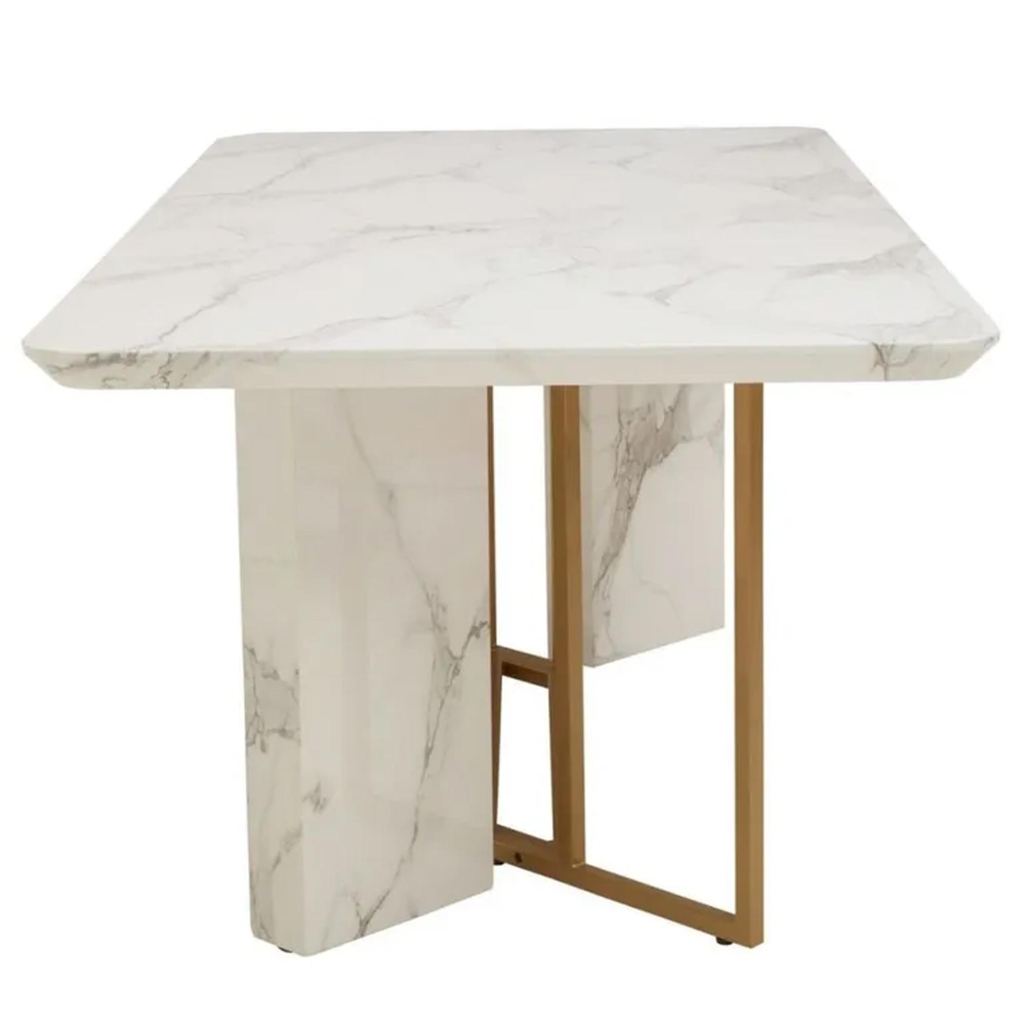 Clearance - Vieste Dining Table - 8 Seater - 200cm - White Marble - FSS16605