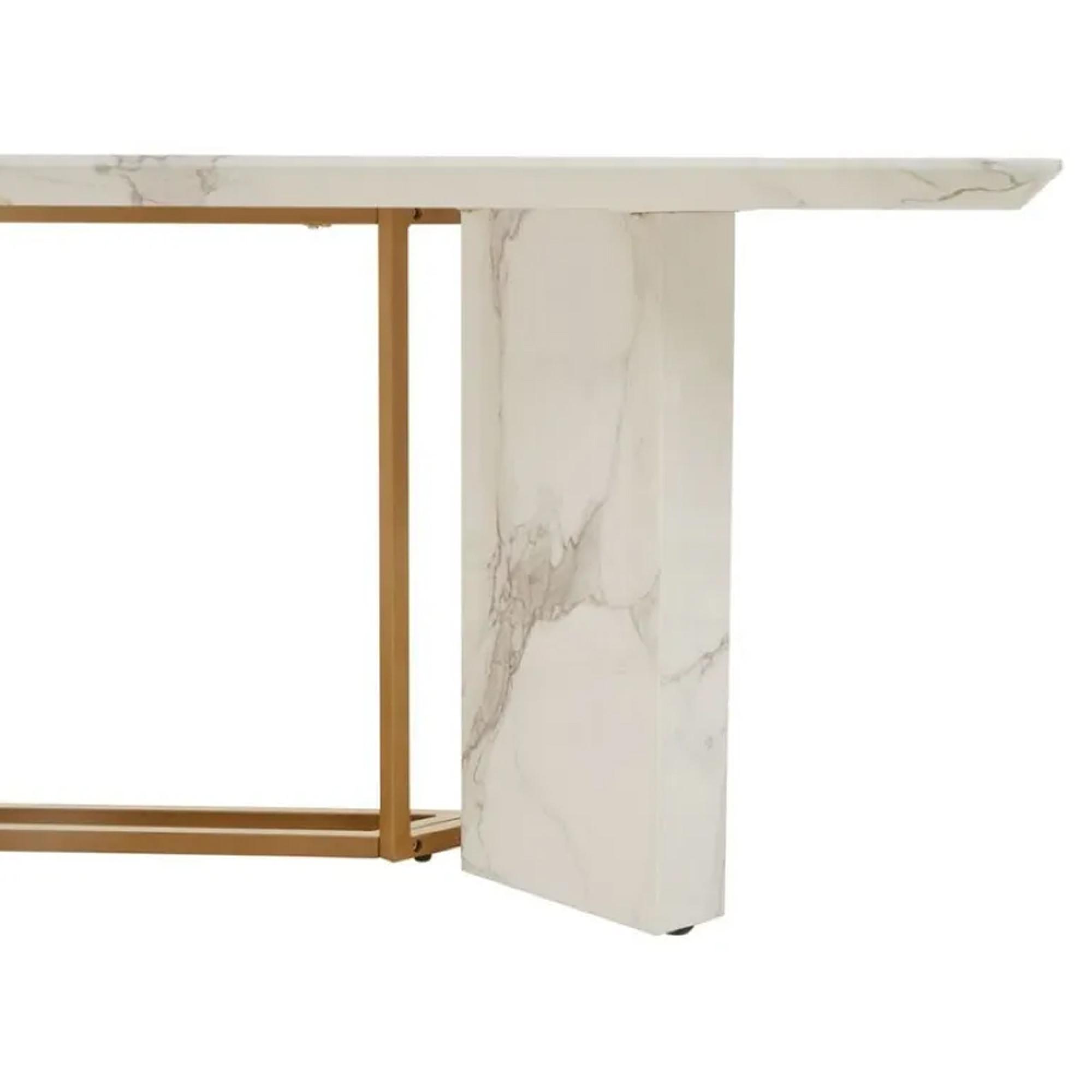 Clearance - Vieste Dining Table - 8 Seater - 200cm - White Marble - FSS16605