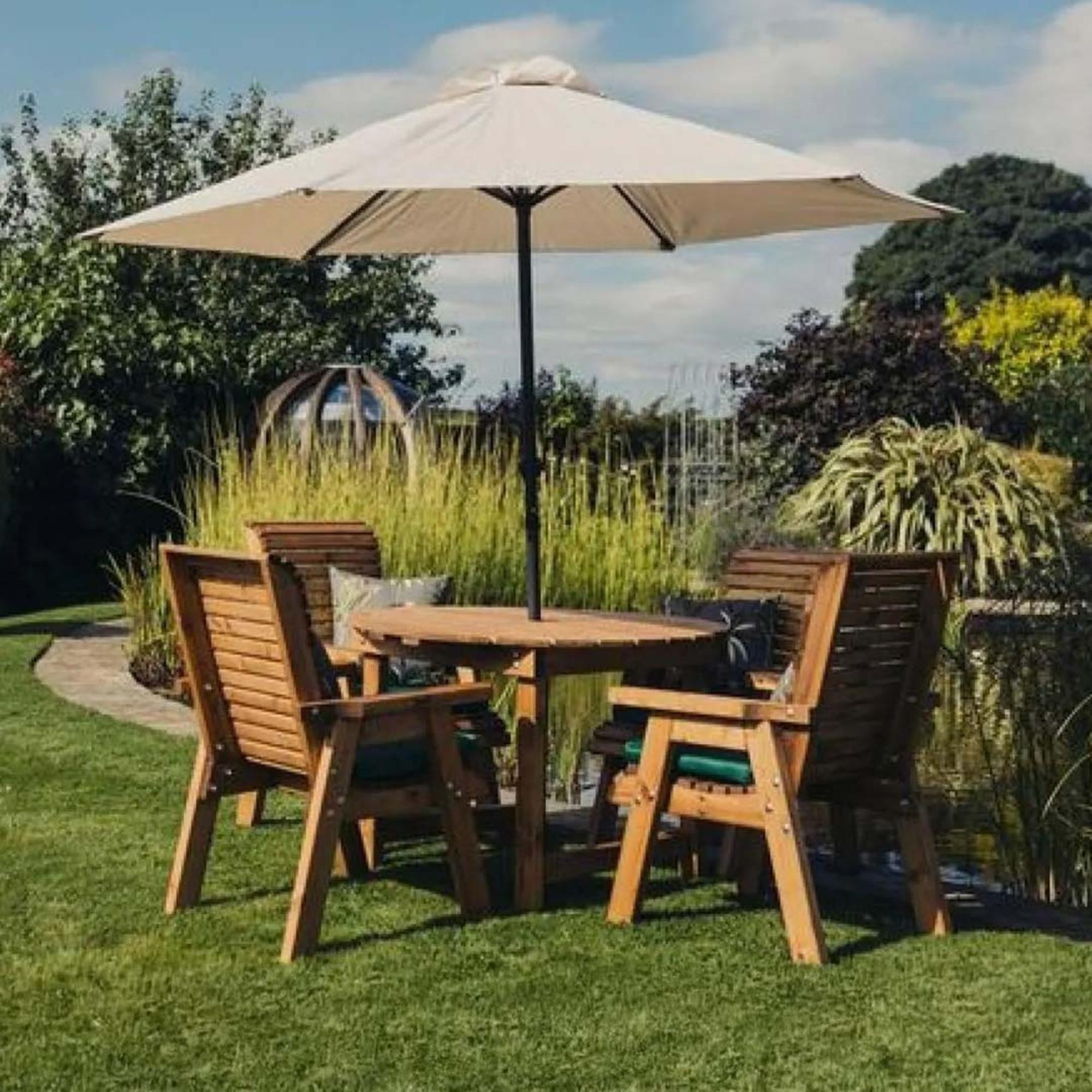 Churnet Valley Redwood 4 Seater Round Garden Dining Set