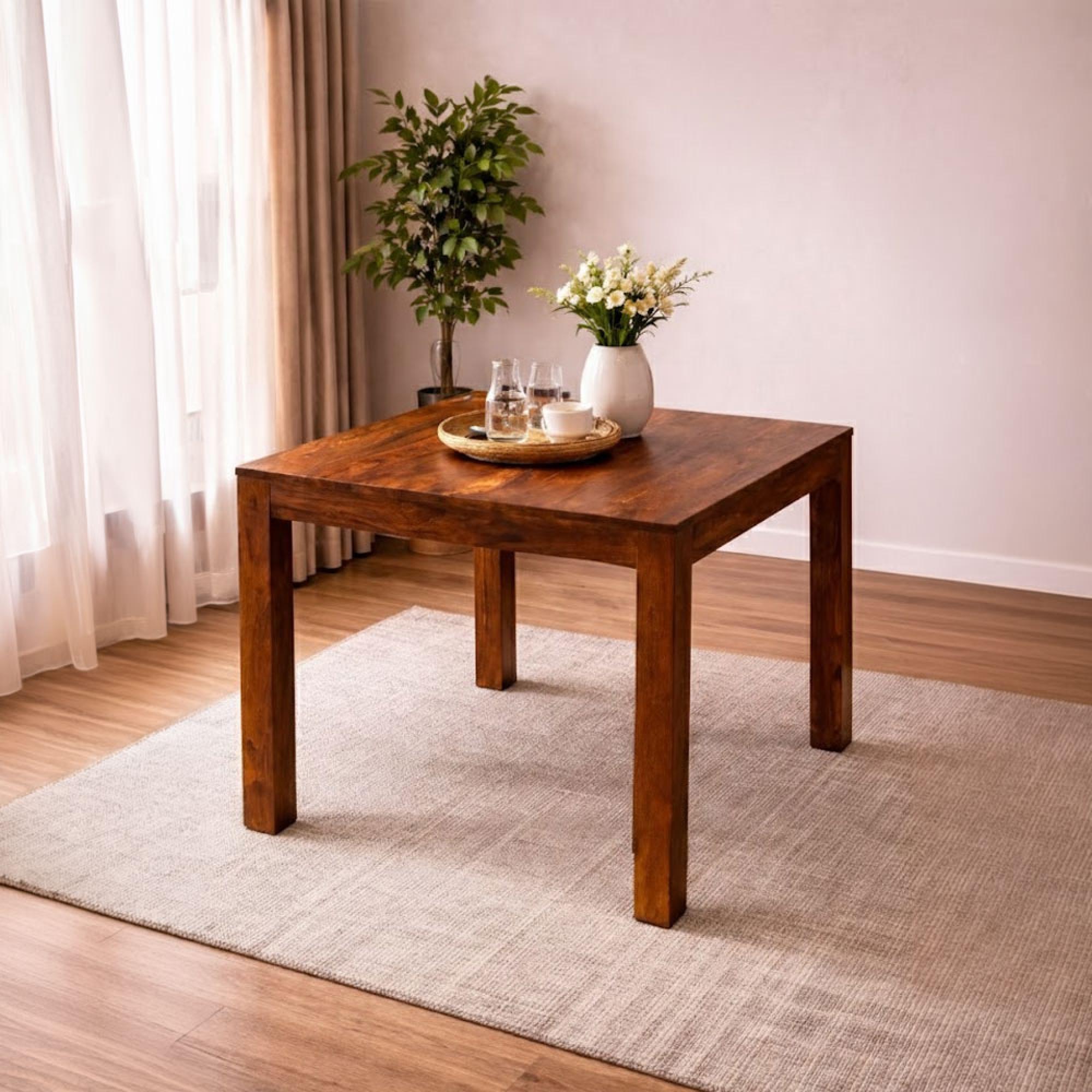 Cube Sheesham 2 Seater Square Dining Table
