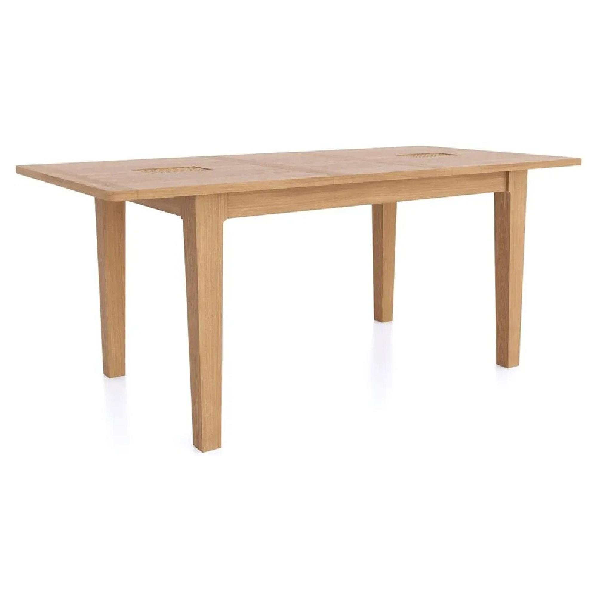 Henley Oak and Rattan 4-6 Seater Extending Dining Table - 140cm-180cm