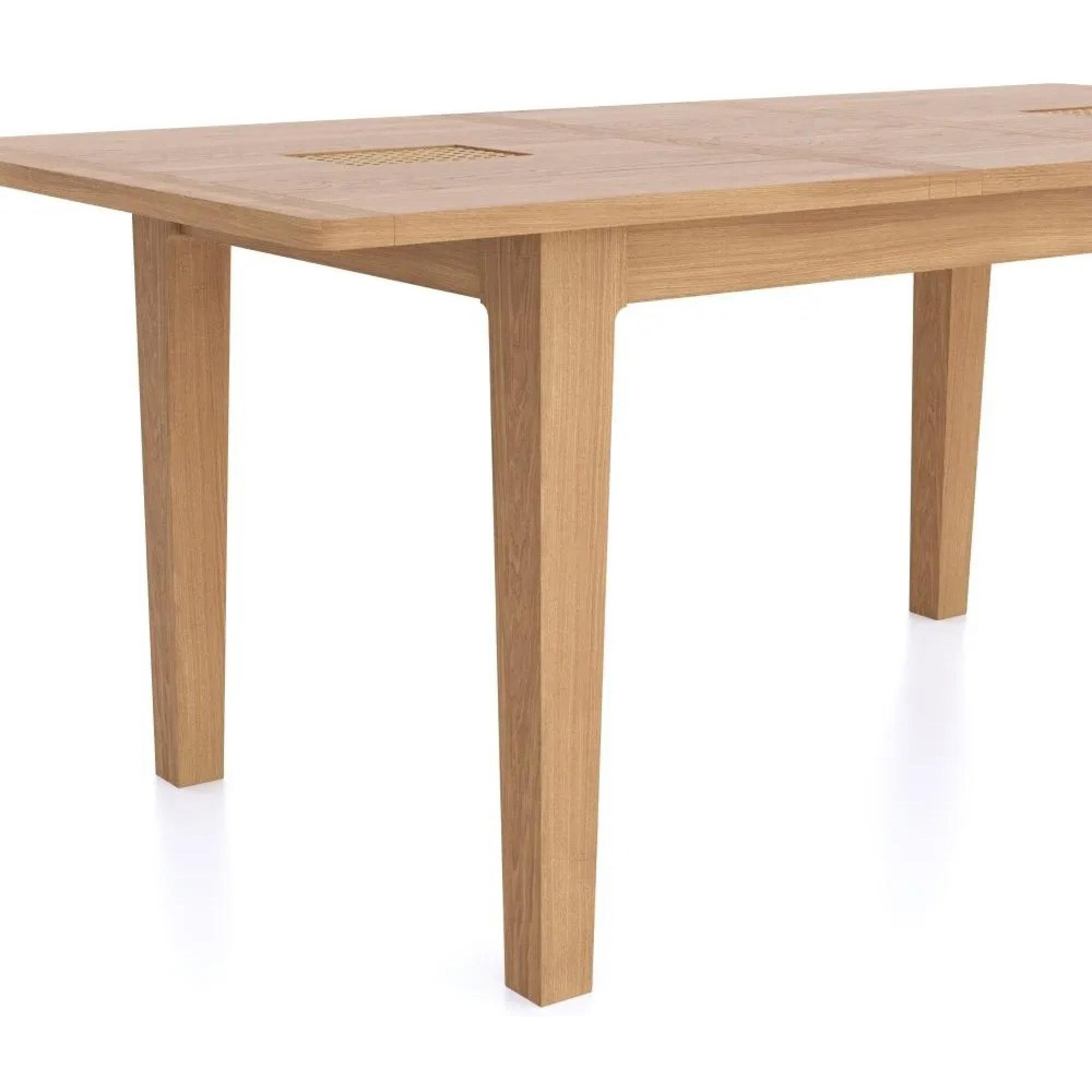 Henley Oak and Rattan 4-6 Seater Extending Dining Table - 140cm-180cm