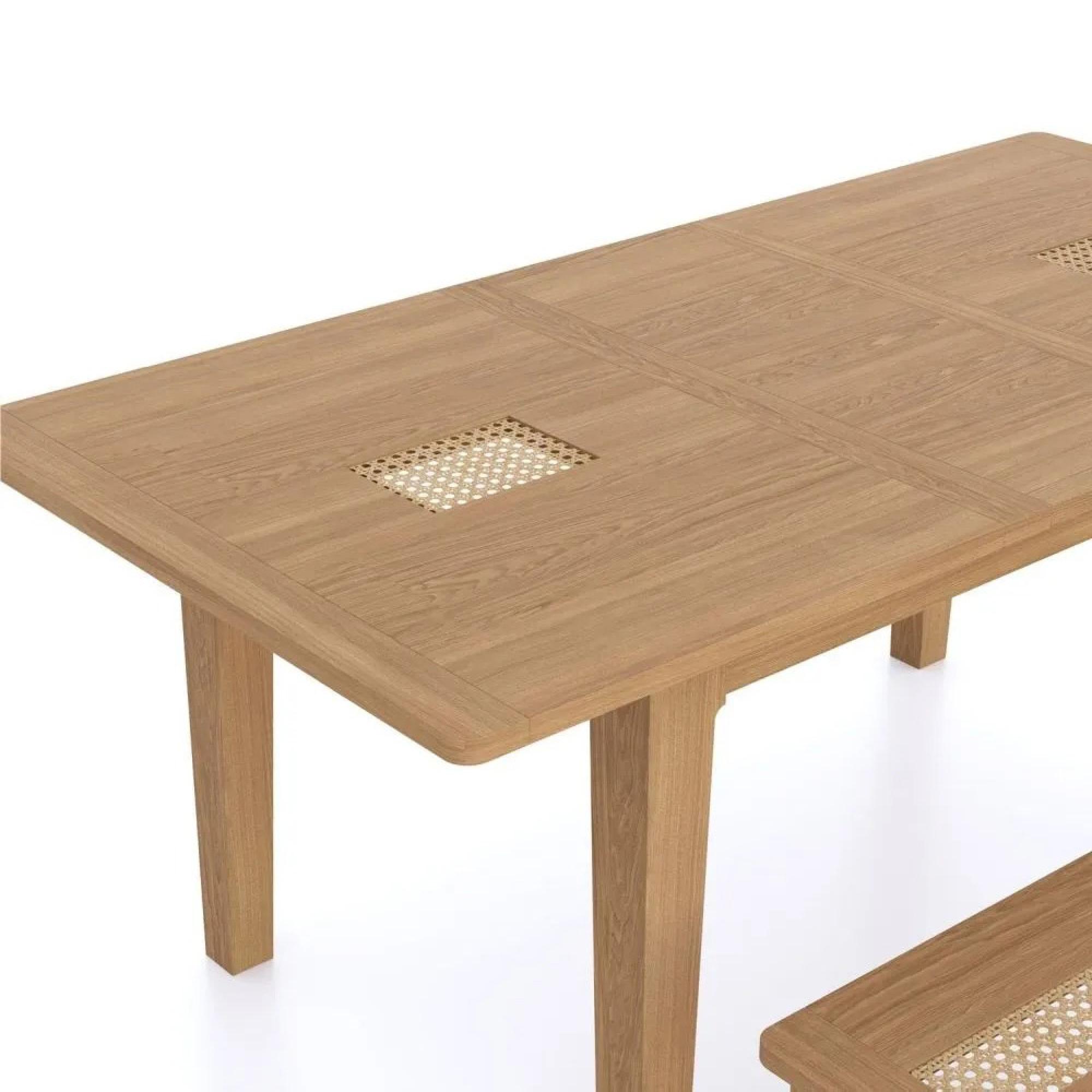 Henley Oak and Rattan 4-6 Seater Extending Dining Table - 140cm-180cm