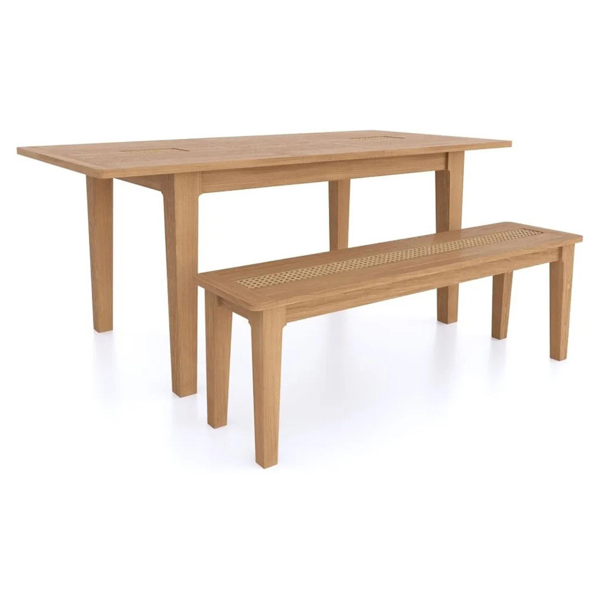 Henley Oak and Rattan 4-6 Seater Extending Dining Table - 140cm-180cm
