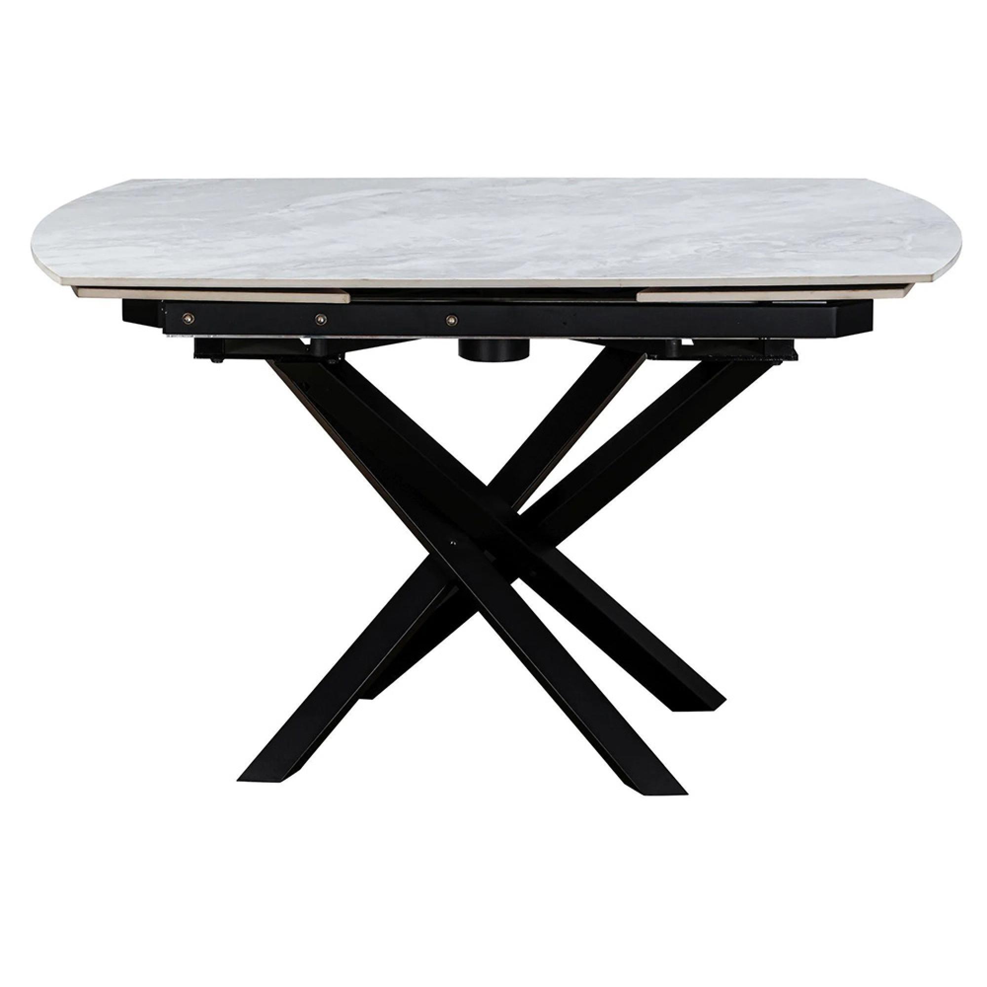 Elia Pearla Grey Ceramic 4-6 Seater Extending Dining Table - 120cm-180cm