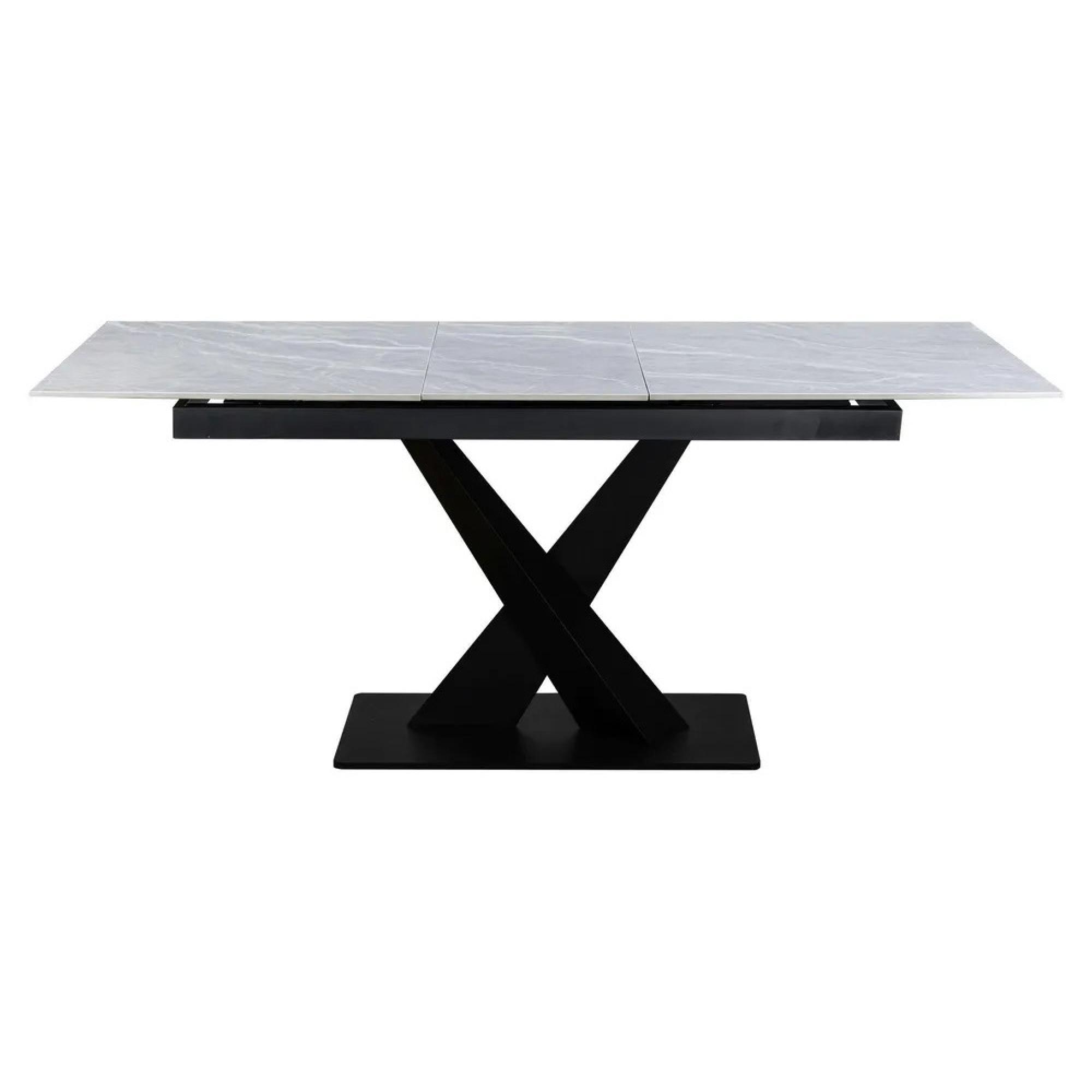 Rosalyn Argento Grey Ceramic 4-6 Seater Extending Dining Table - 140cm-180cm