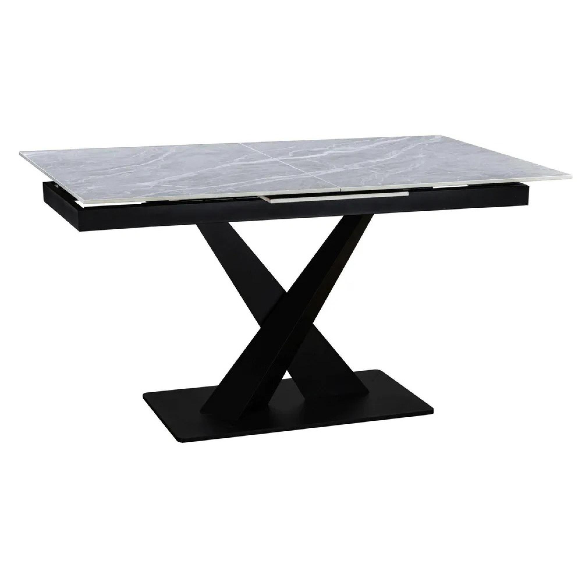 Rosalyn Argento Grey Ceramic 4-6 Seater Extending Dining Table - 140cm-180cm