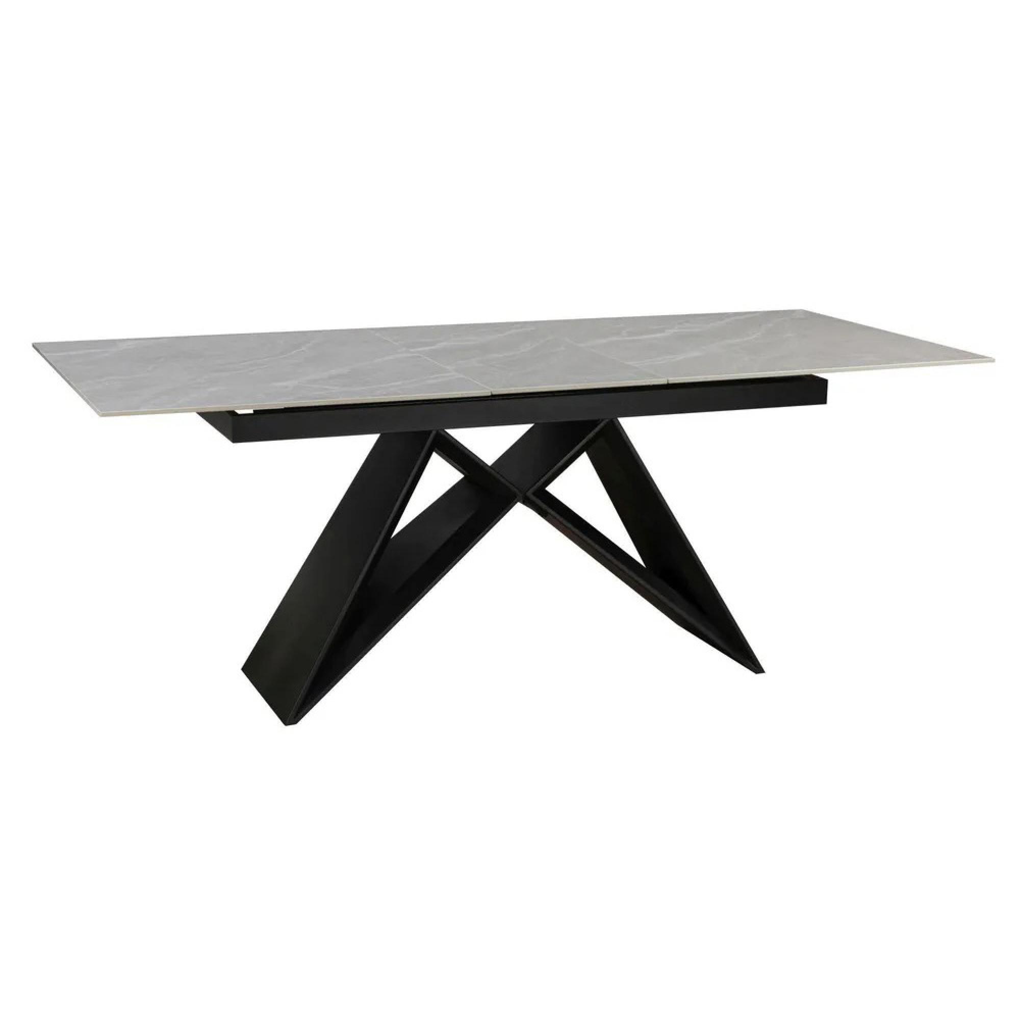 Tinsley Argento Grey Ceramic 6-8 Seater Extending Dining Table - 160cm-200cm