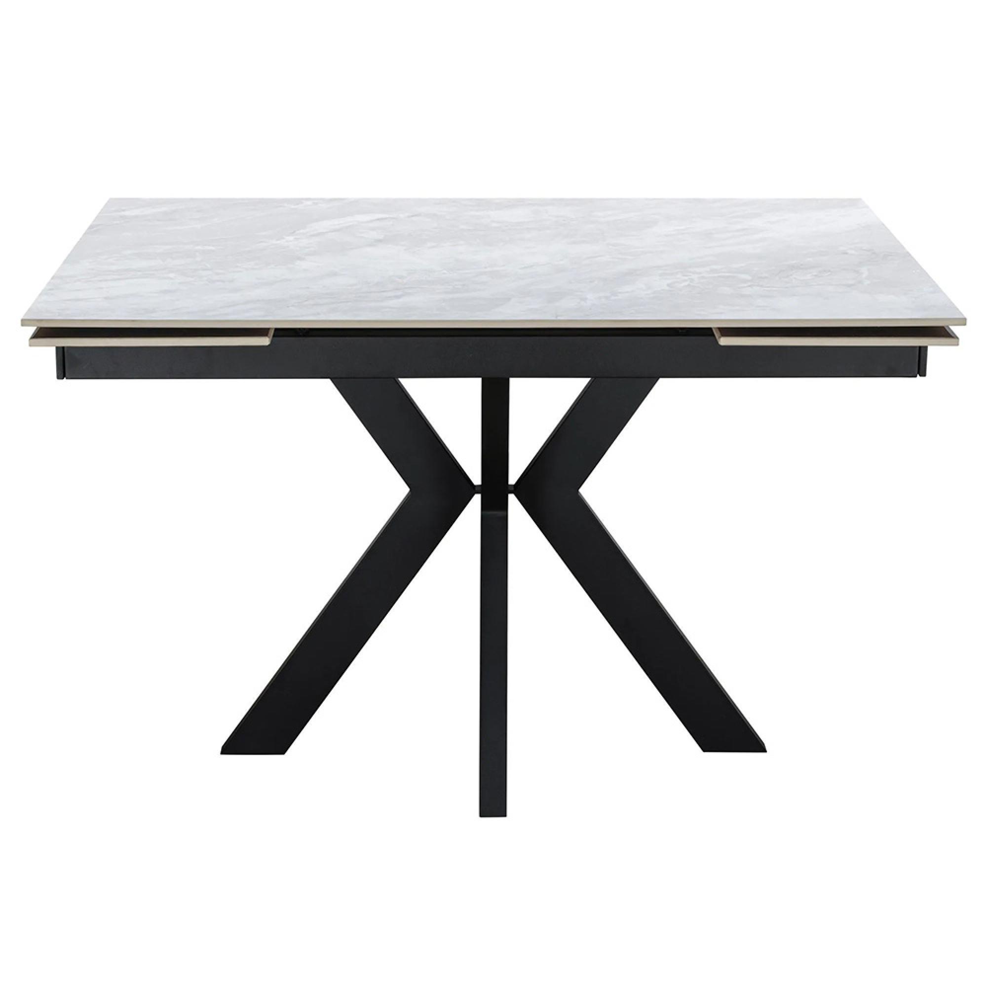 Vida Pearla Grey Ceramic 4-6 Seater Extending Dining Table