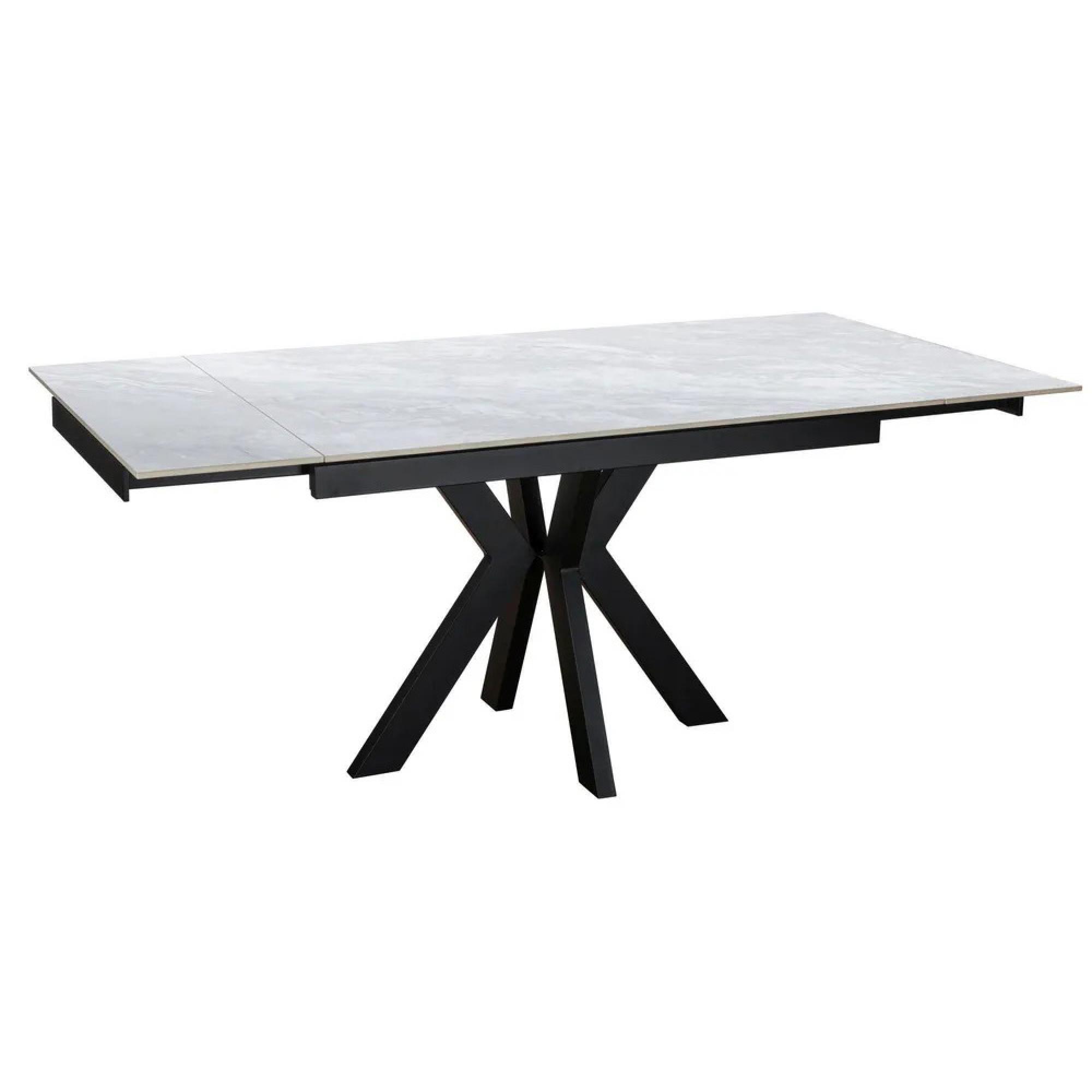 Vida Pearla Grey Ceramic 4-6 Seater Extending Dining Table