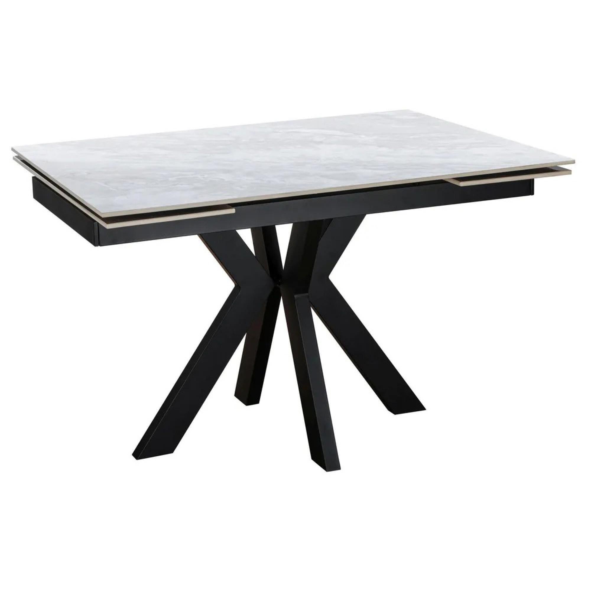 Vida Pearla Grey Ceramic 4-6 Seater Extending Dining Table